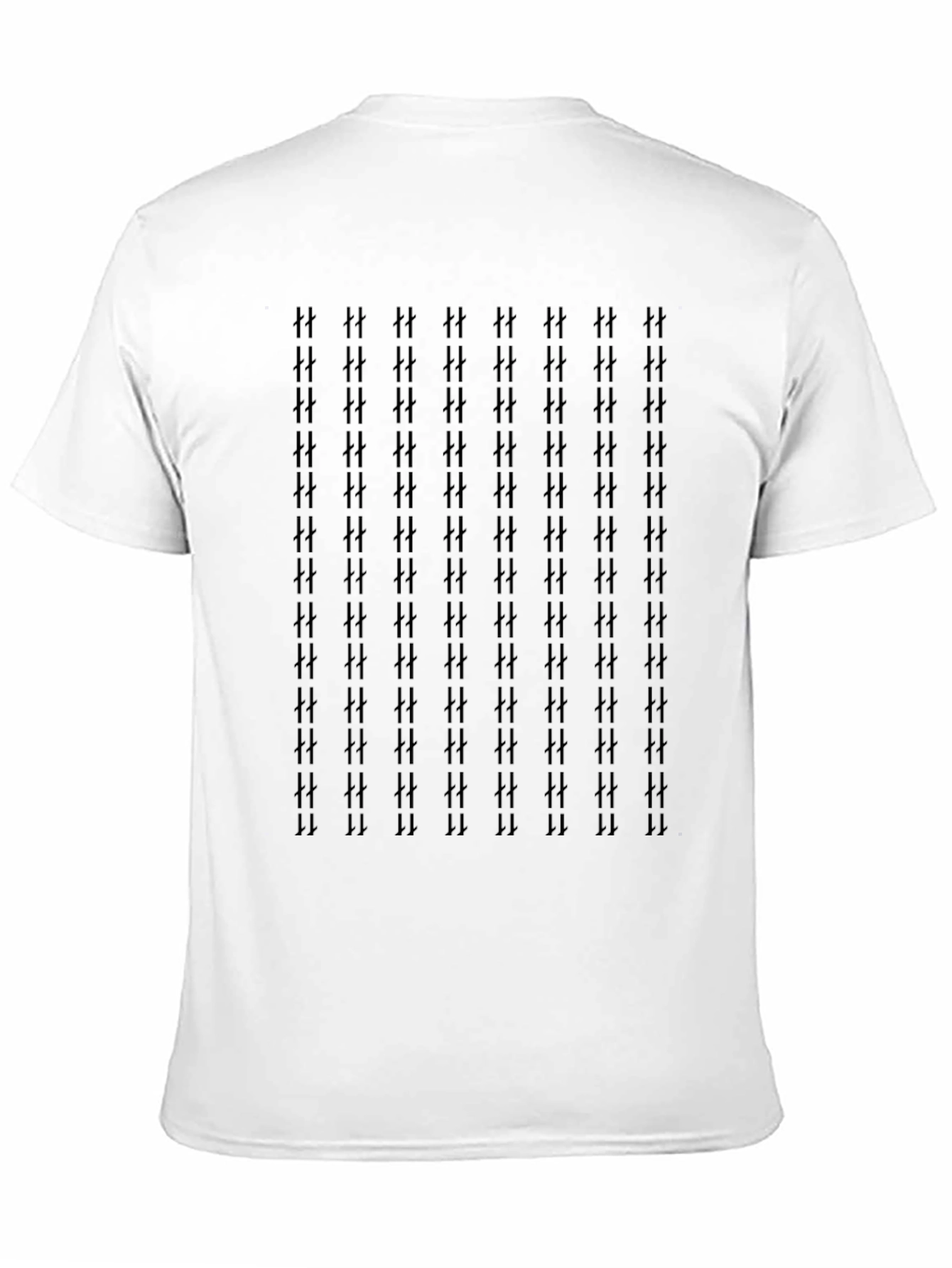 Patterned Black Crew Neck Tee