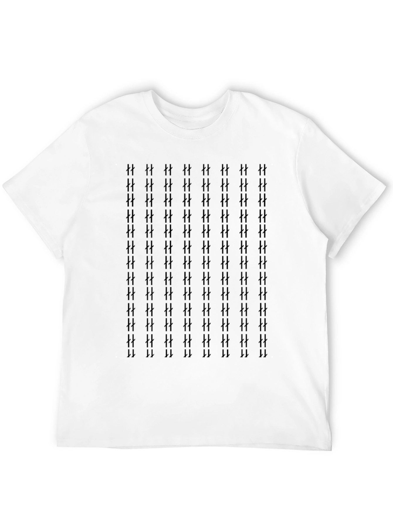 Patterned Black Crew Neck Tee