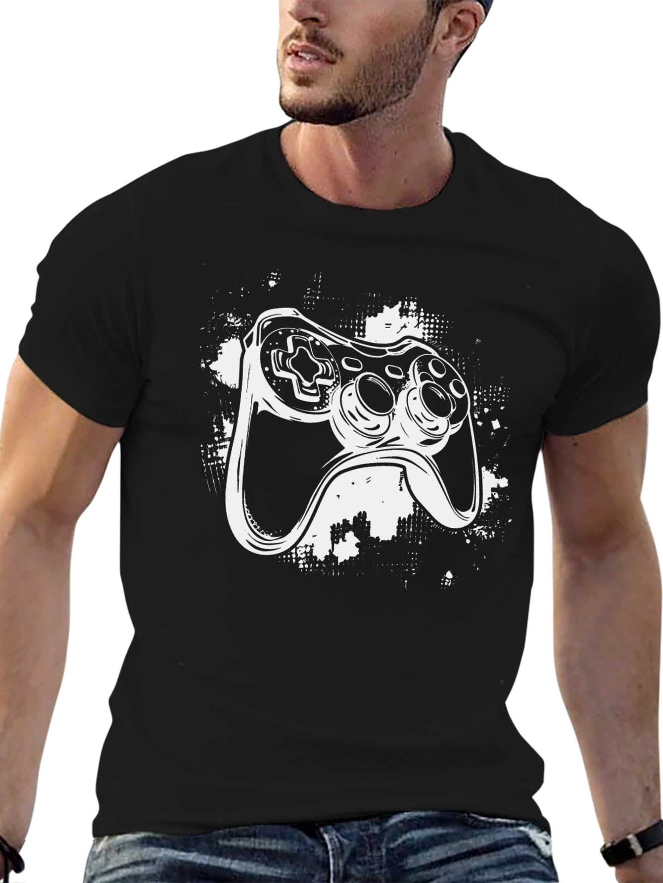 Gamer Controller Graphic Tee - Black Cotton T-Shirt