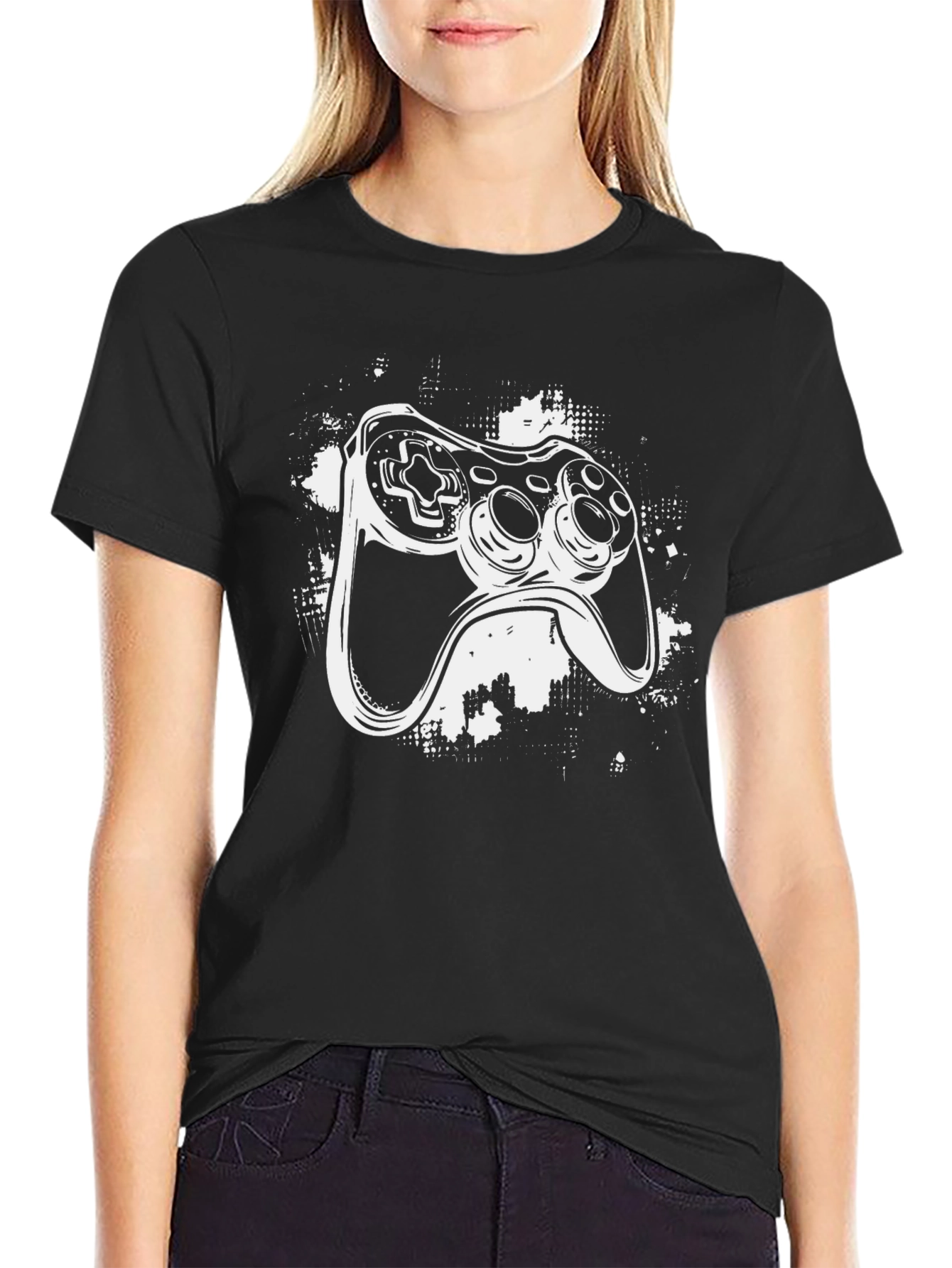 Gamer Controller Graphic Tee - Black Cotton T-Shirt