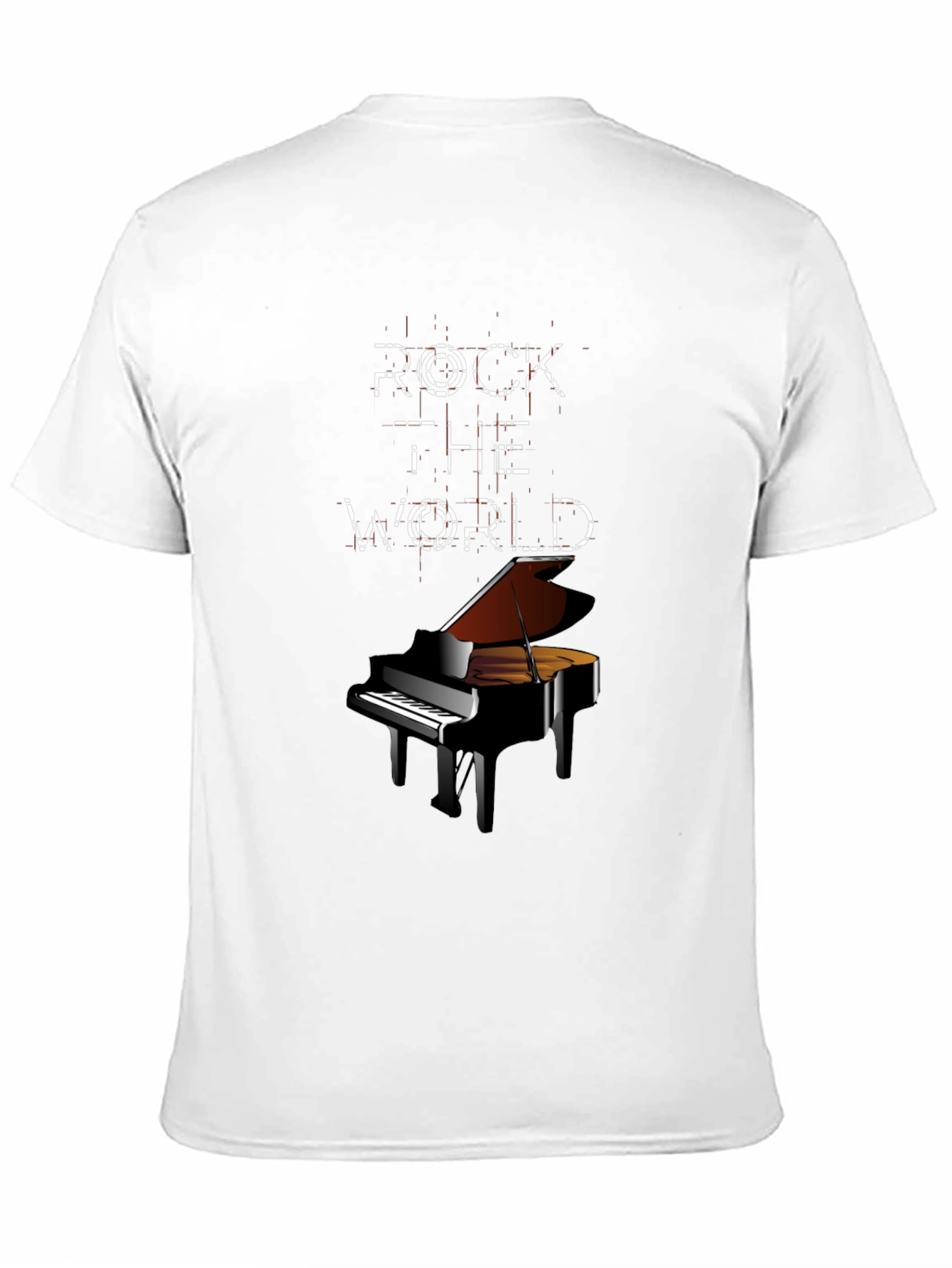 Rock the World Piano Graphic Tee - Black
