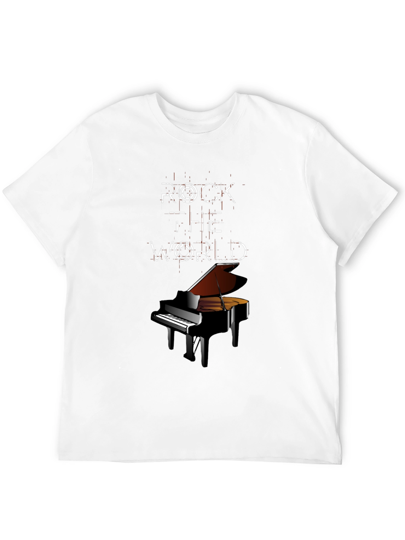 Rock the World Piano Graphic Tee - Black