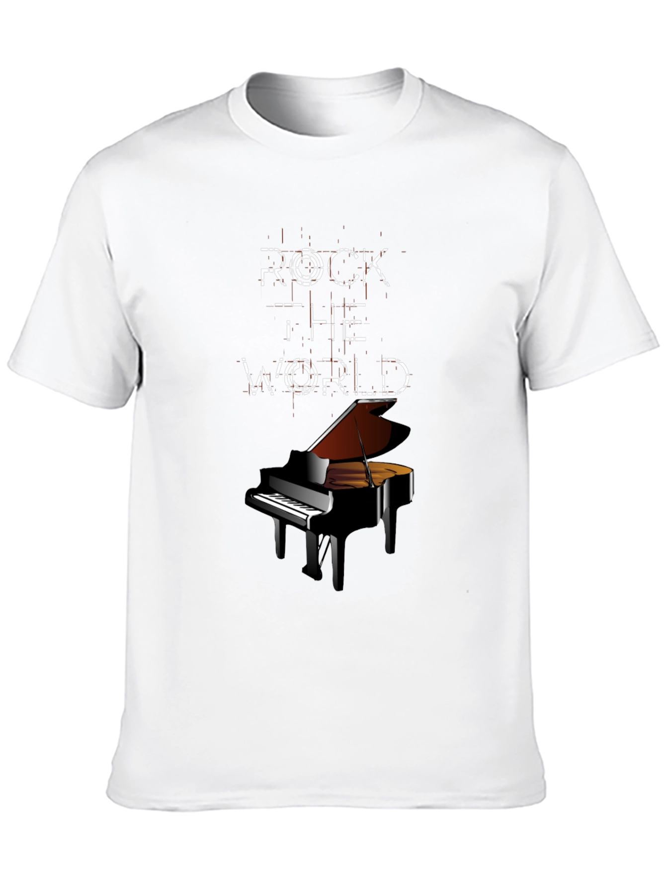 Rock the World Piano Graphic Tee - Black