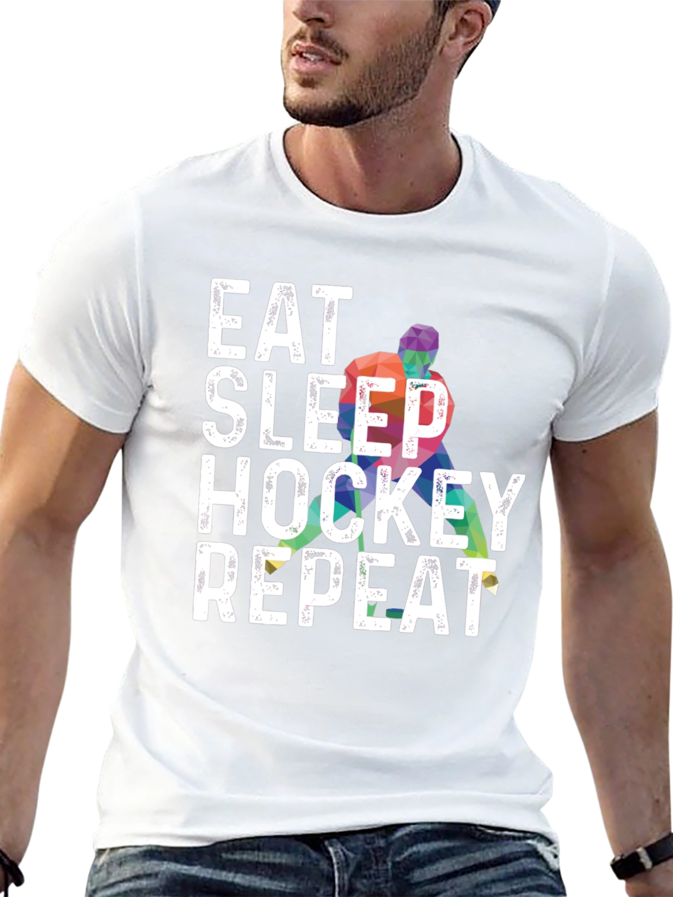Eat Sleep Hockey Repeat Graphic Tee
