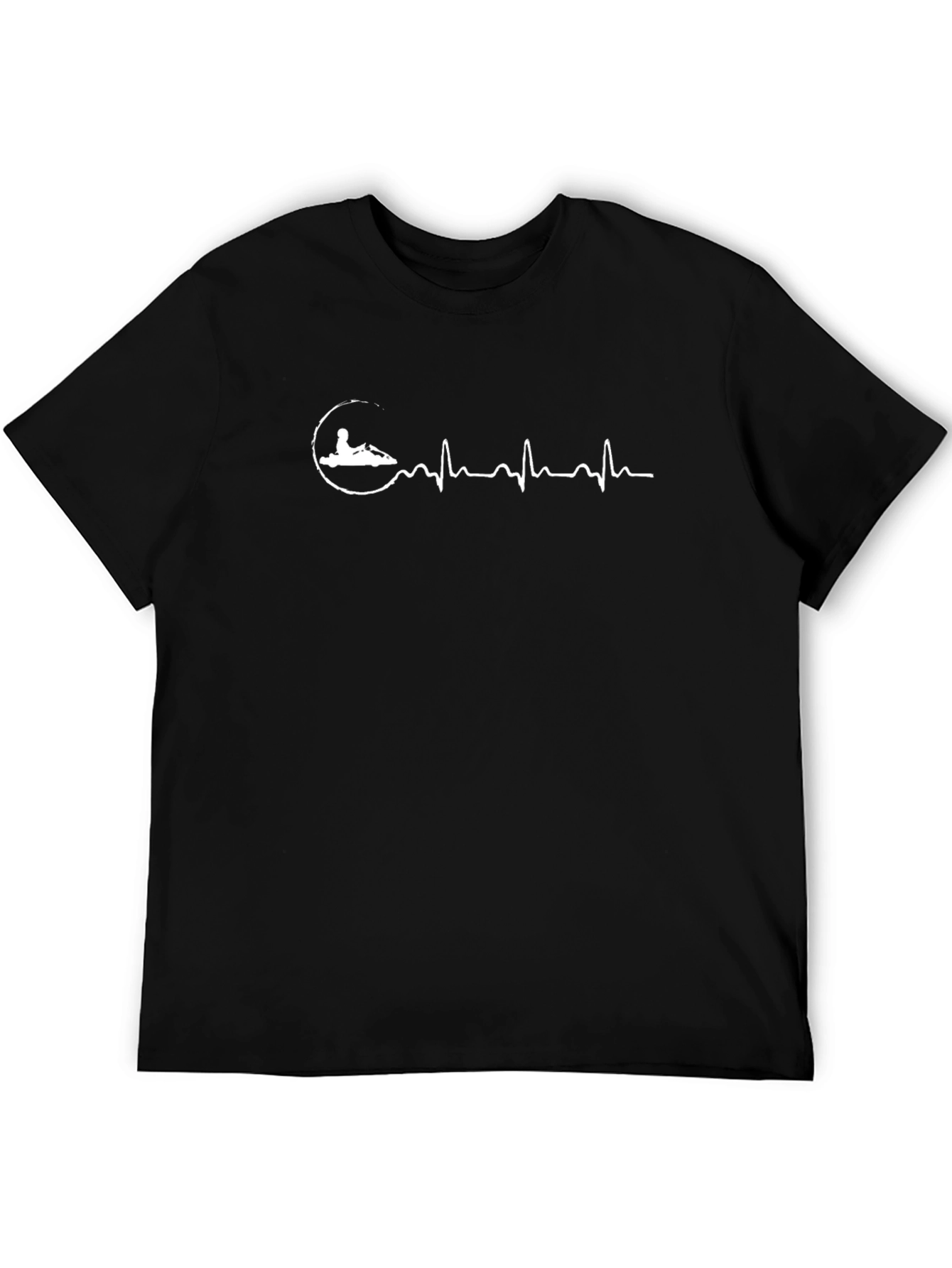 Kart Racing Heartbeat T-Shirt - Black Graphic Tee