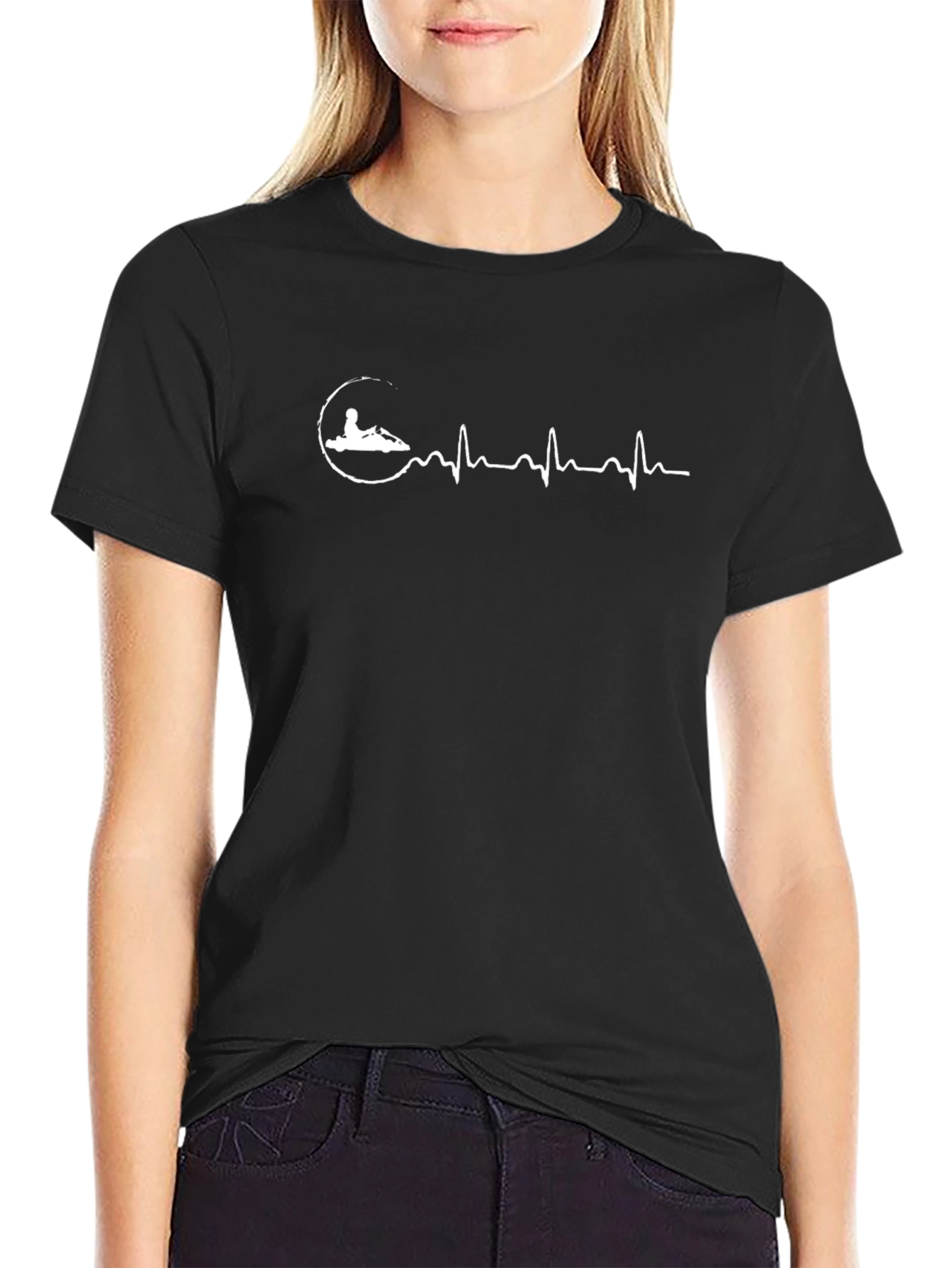 Kart Racing Heartbeat T-Shirt - Black Graphic Tee