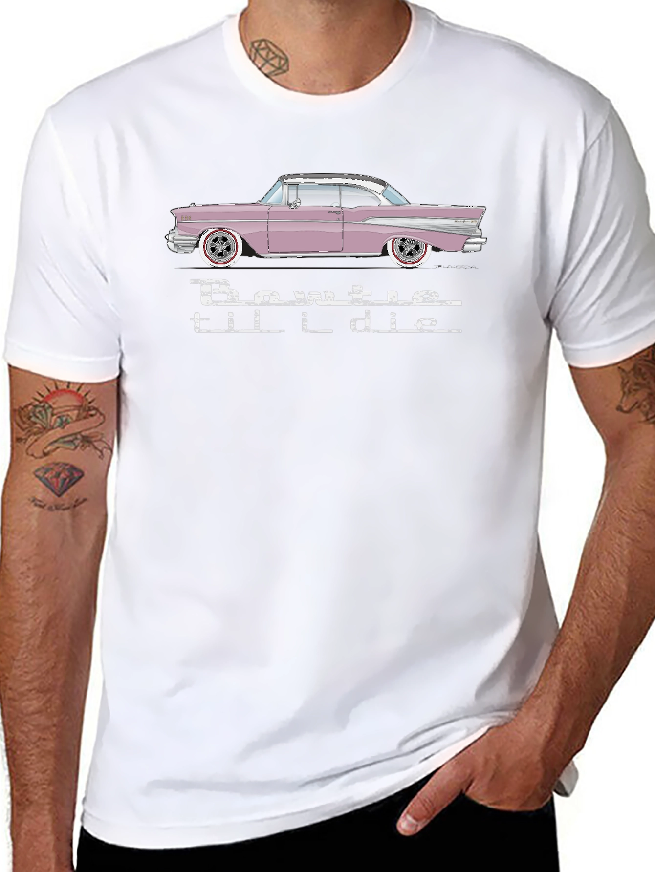 Bowtie til I Die T-Shirt Classic Car Design
