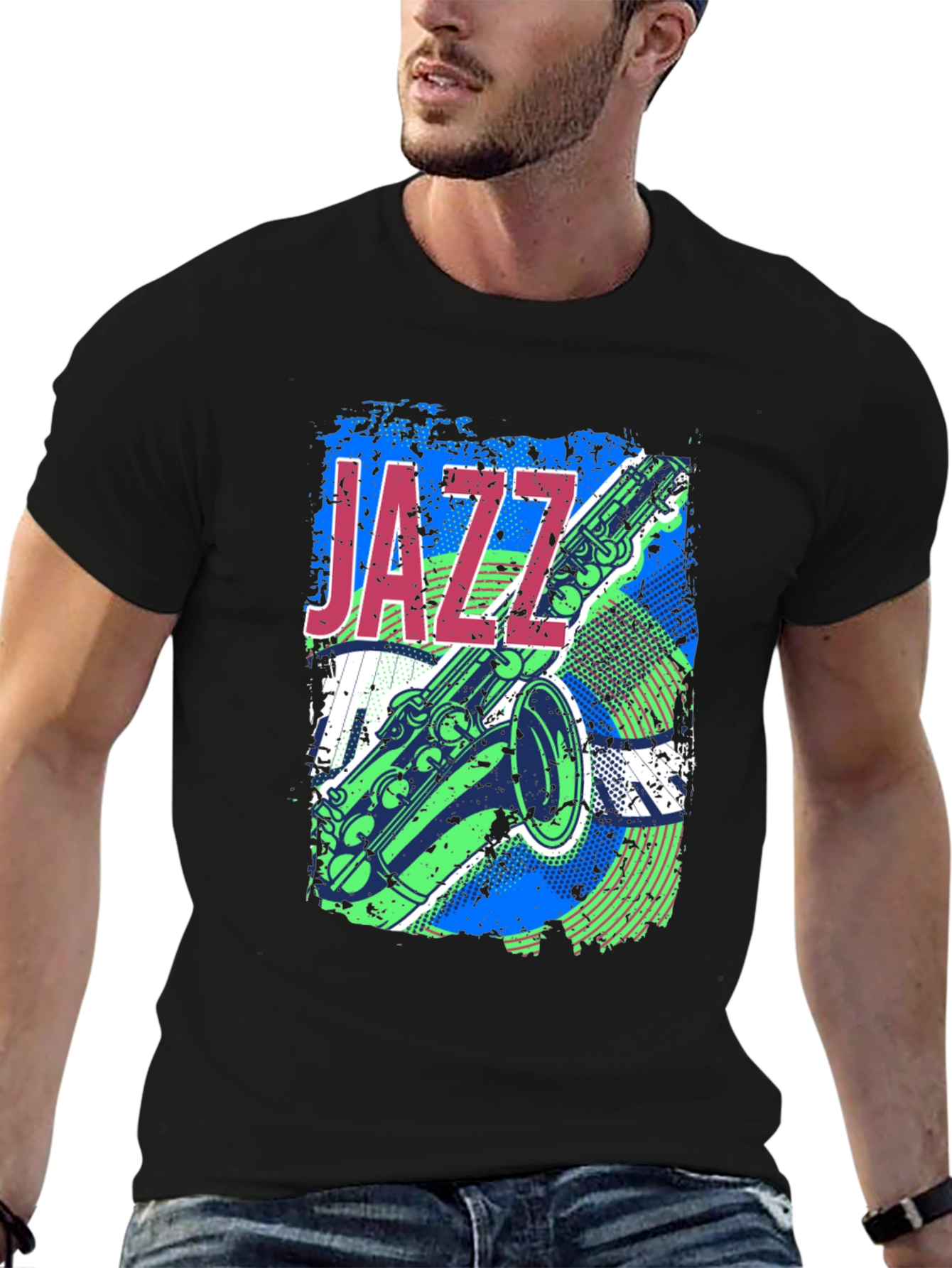 Jazz Saxophone Graphic T-Shirt - Music Lover Tee