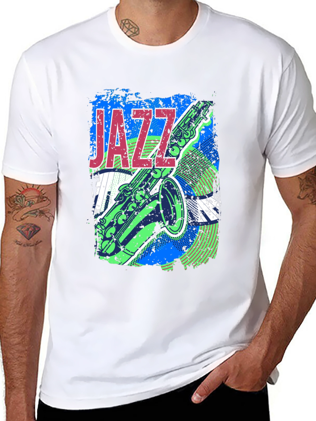 Jazz Saxophone Graphic T-Shirt - Music Lover Tee