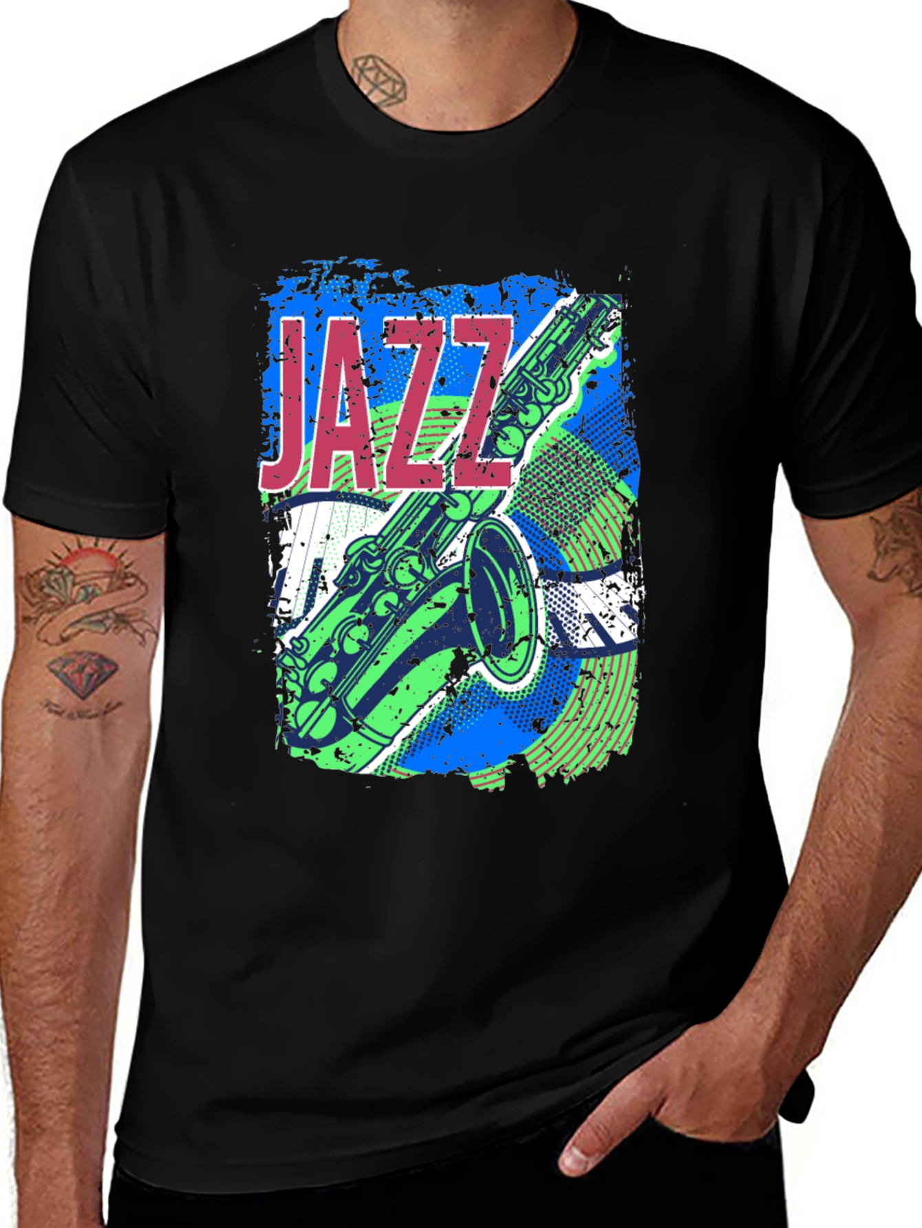 Jazz Saxophone Graphic T-Shirt - Music Lover Tee