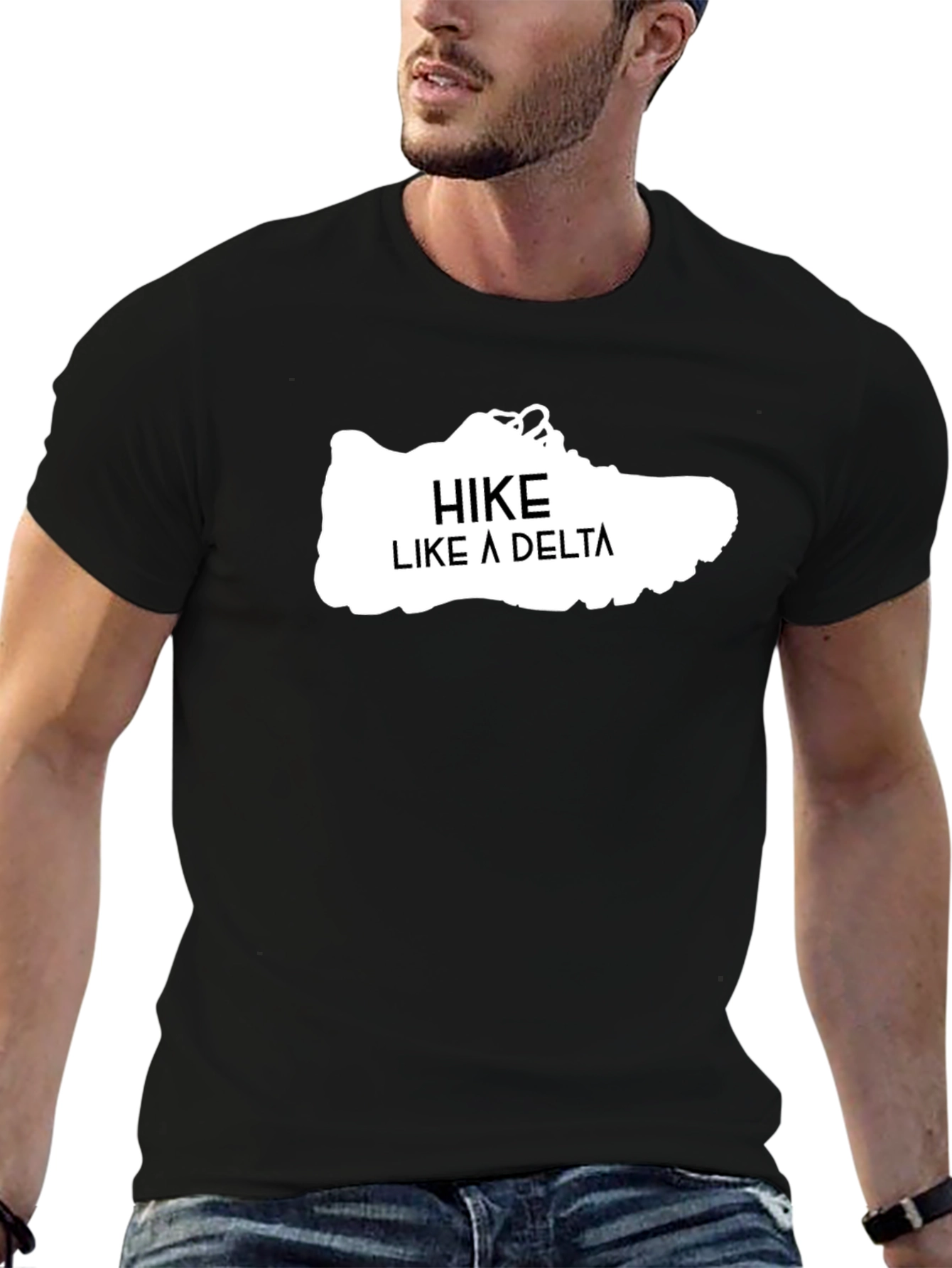 Hike Like a Delta Black Graphic Tee