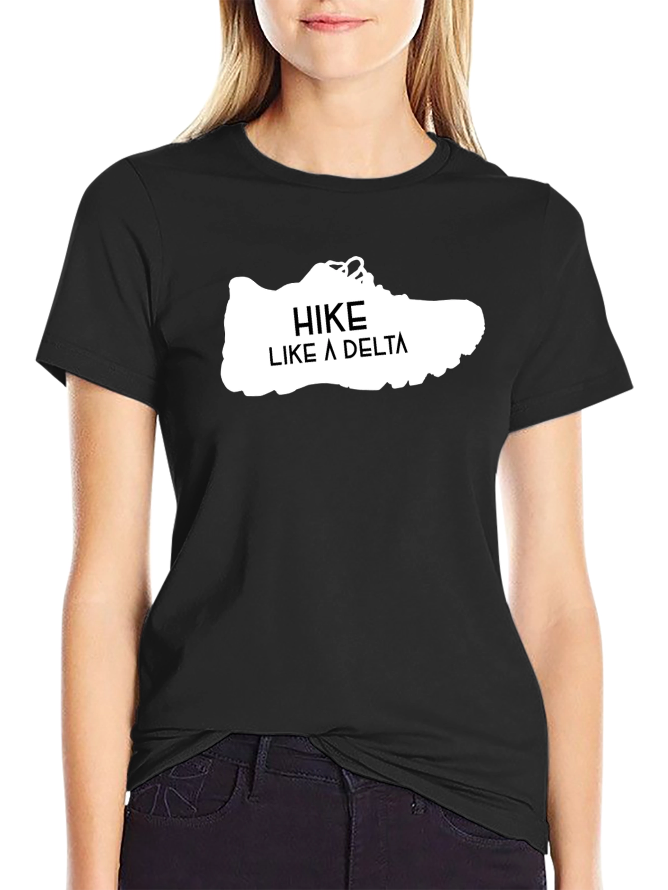 Hike Like a Delta Black Graphic Tee