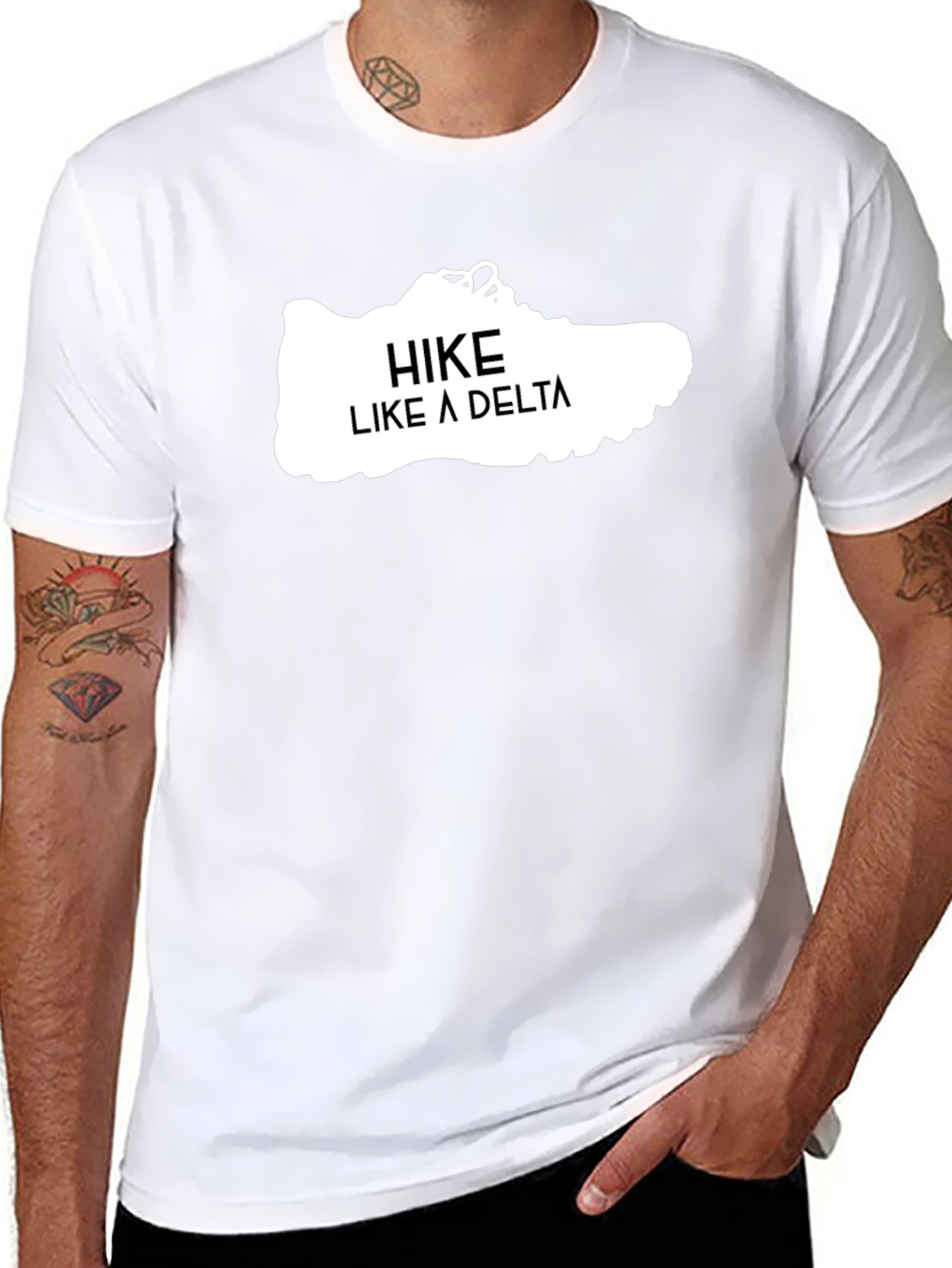 Hike Like a Delta Black Graphic Tee