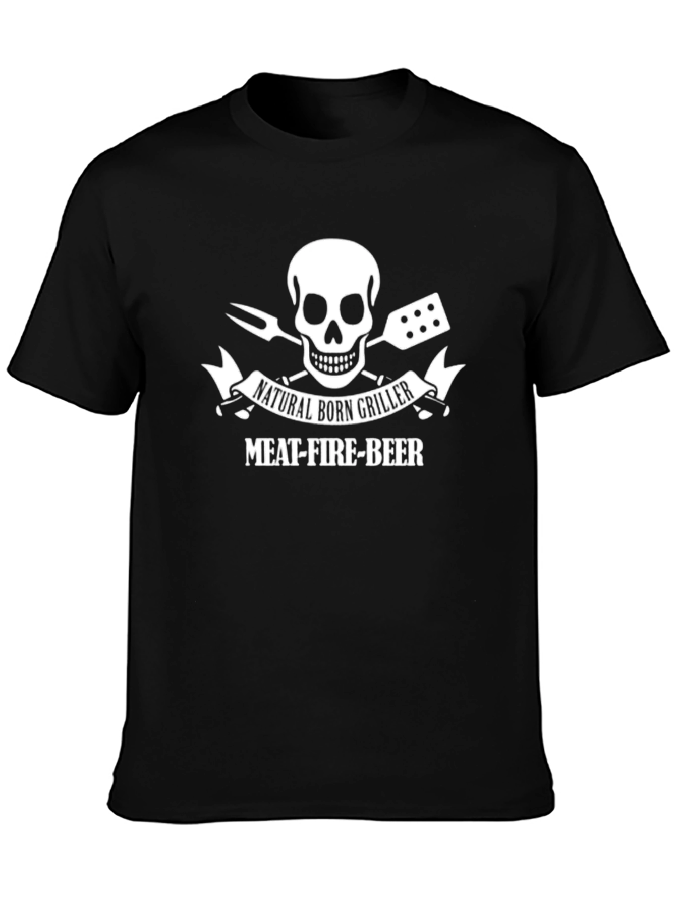 Natural Born Griller - Meat Fire Beer T-Shirt