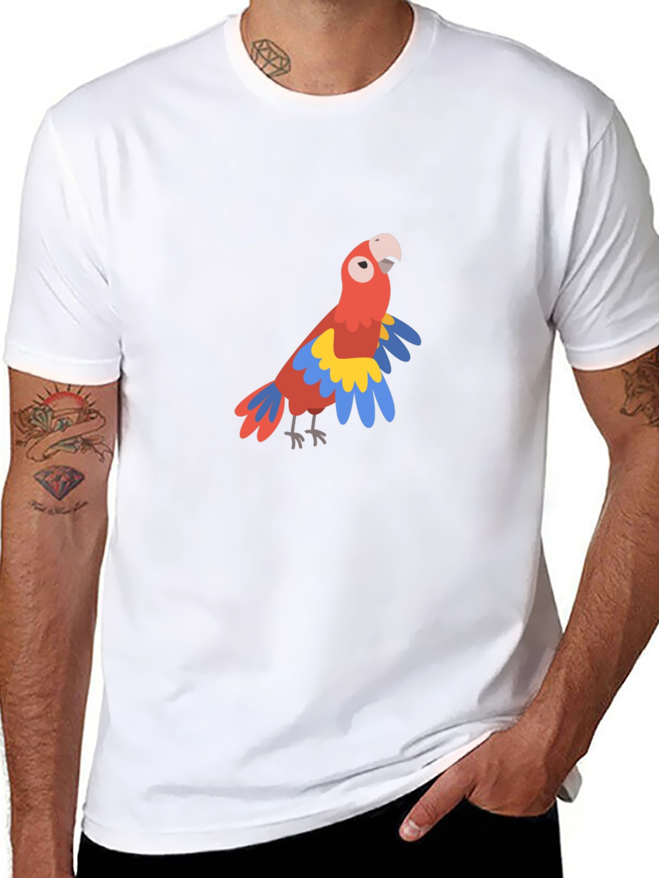 Parrot Graphic Tee - Tropical Bird Design