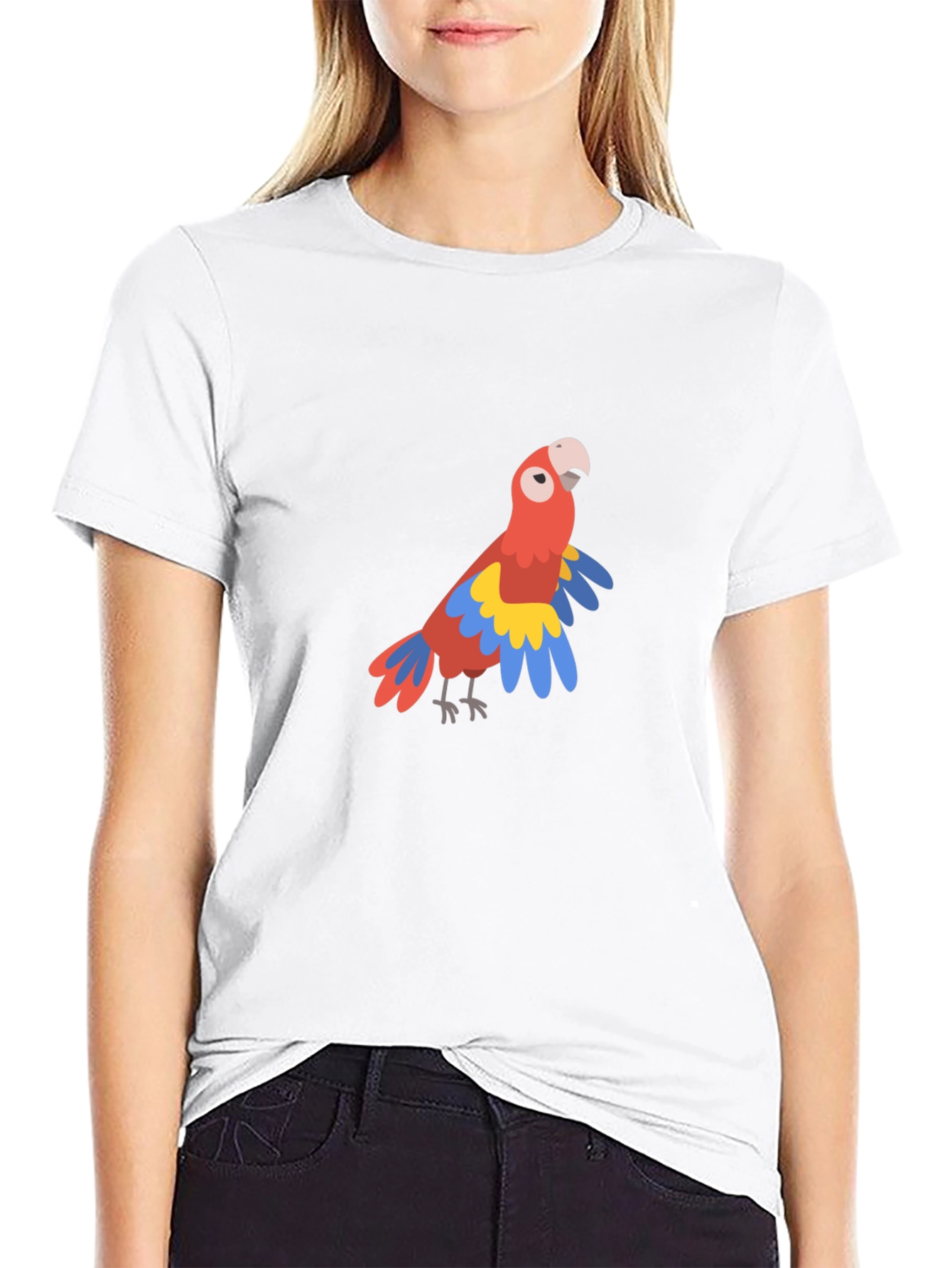 Parrot Graphic Tee - Tropical Bird Design