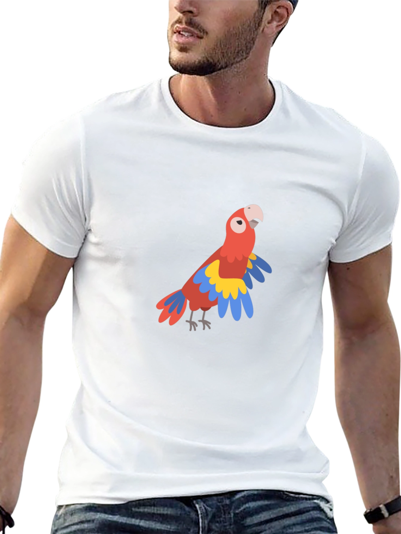 Parrot Graphic Tee - Tropical Bird Design