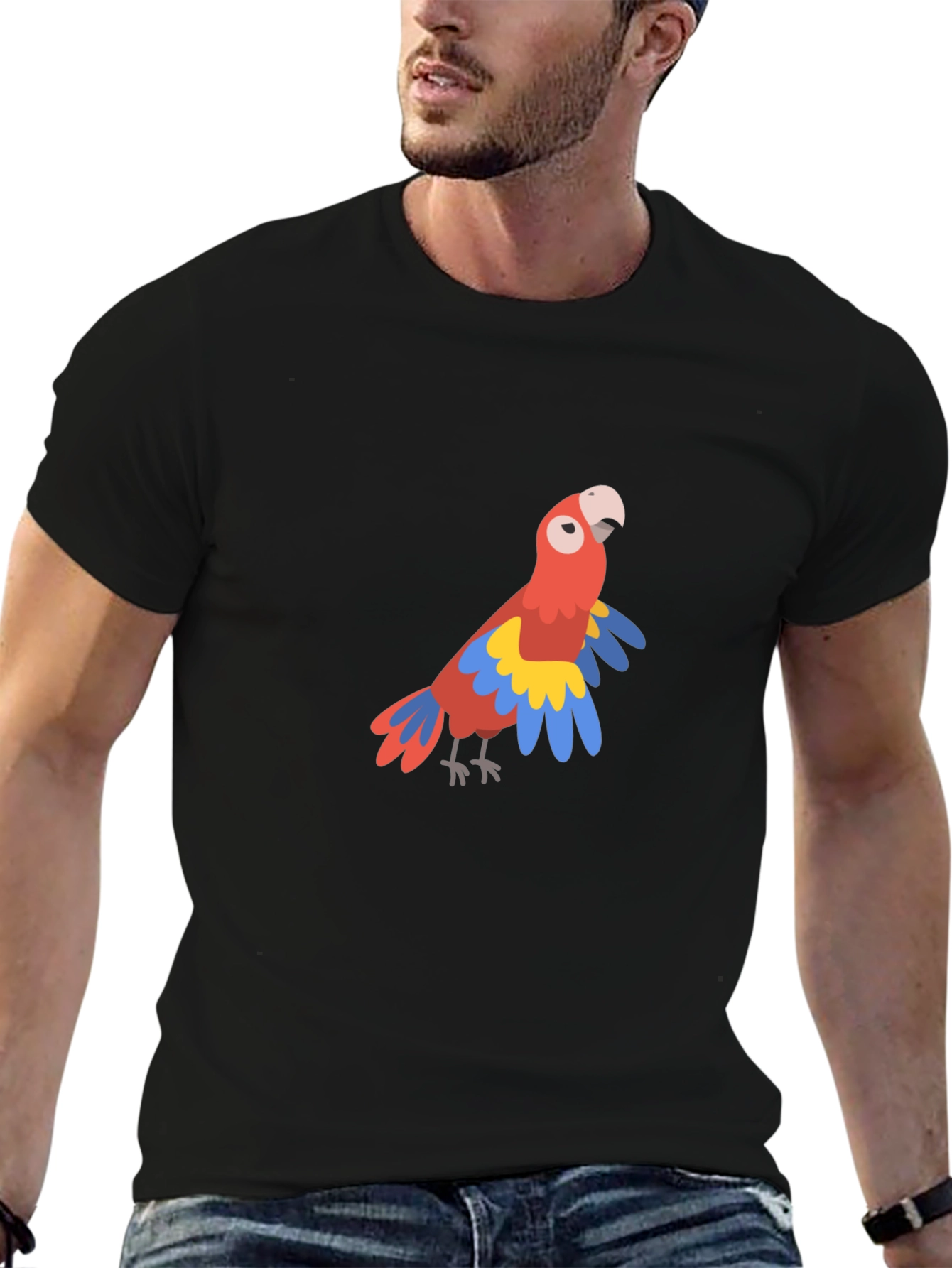 Parrot Graphic Tee - Tropical Bird Design