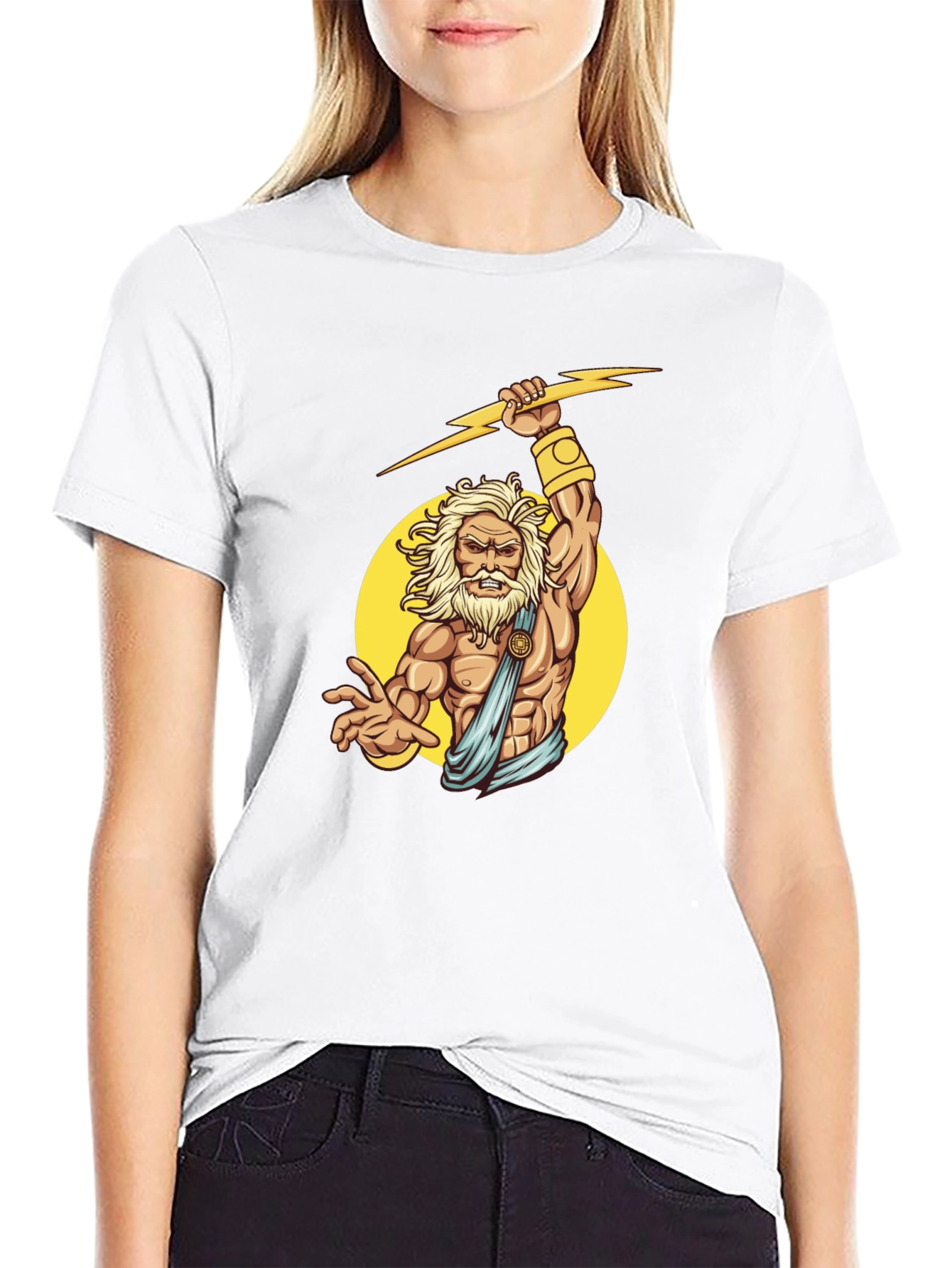 Zeus Graphic Black T-Shirt - Mythical God Design