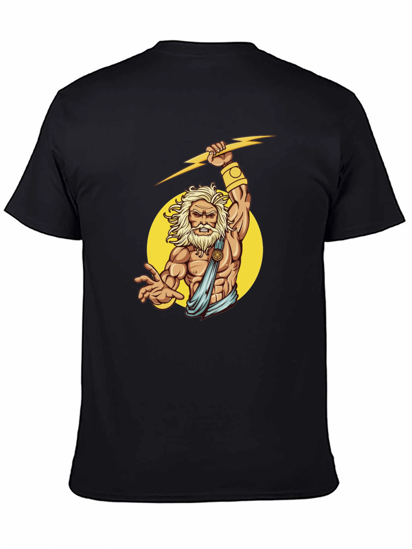 Zeus Graphic Black T-Shirt - Mythical God Design