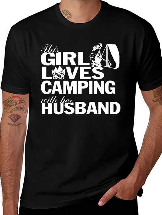 Camping Lovers Tee: This Girl Loves Camping with Her Husband