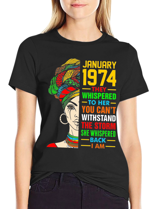January 1974 Woman T-Shirt: Withstand the Storm
