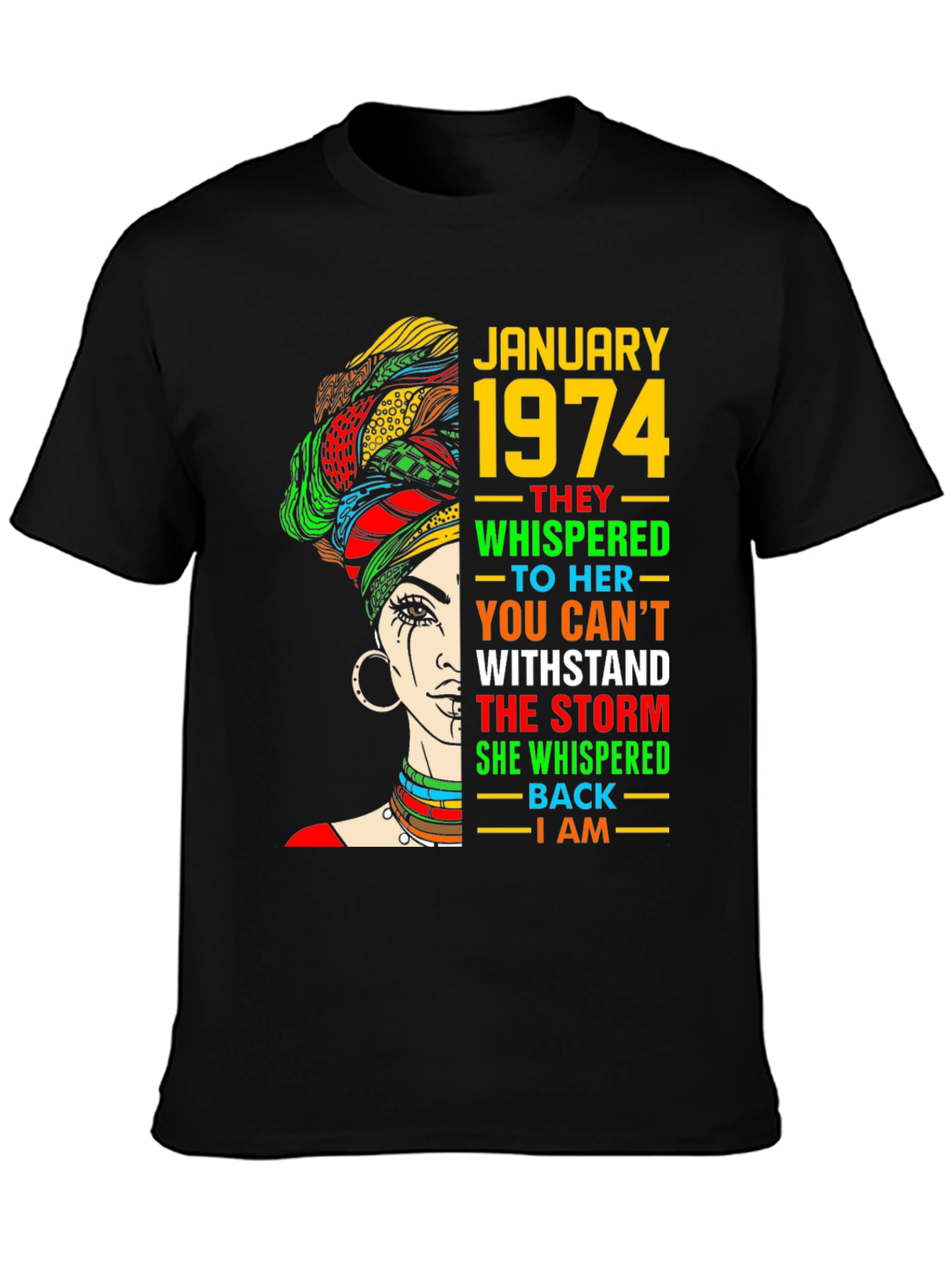 January 1974 Woman T-Shirt: Withstand the Storm