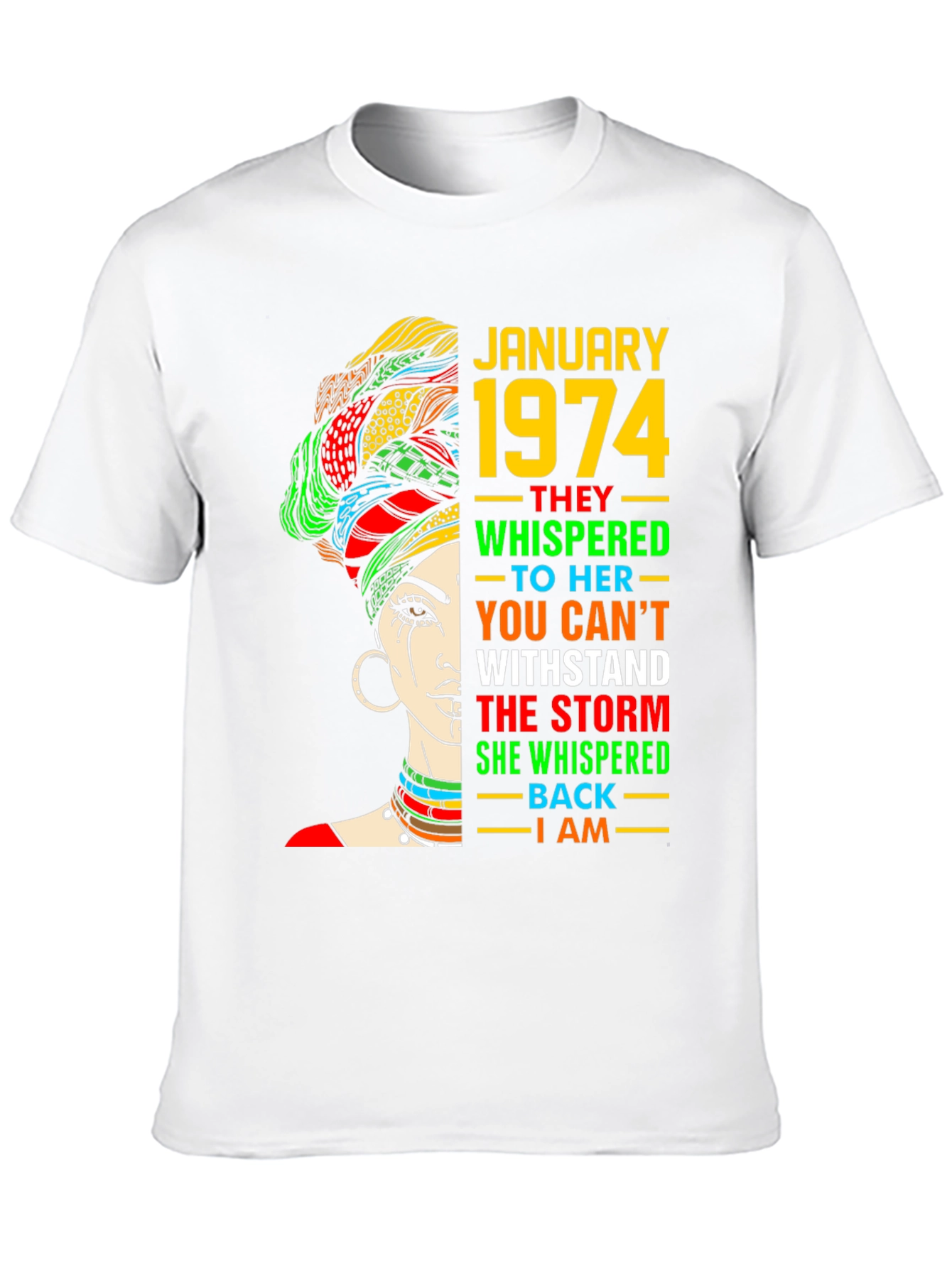 January 1974 Woman T-Shirt: Withstand the Storm