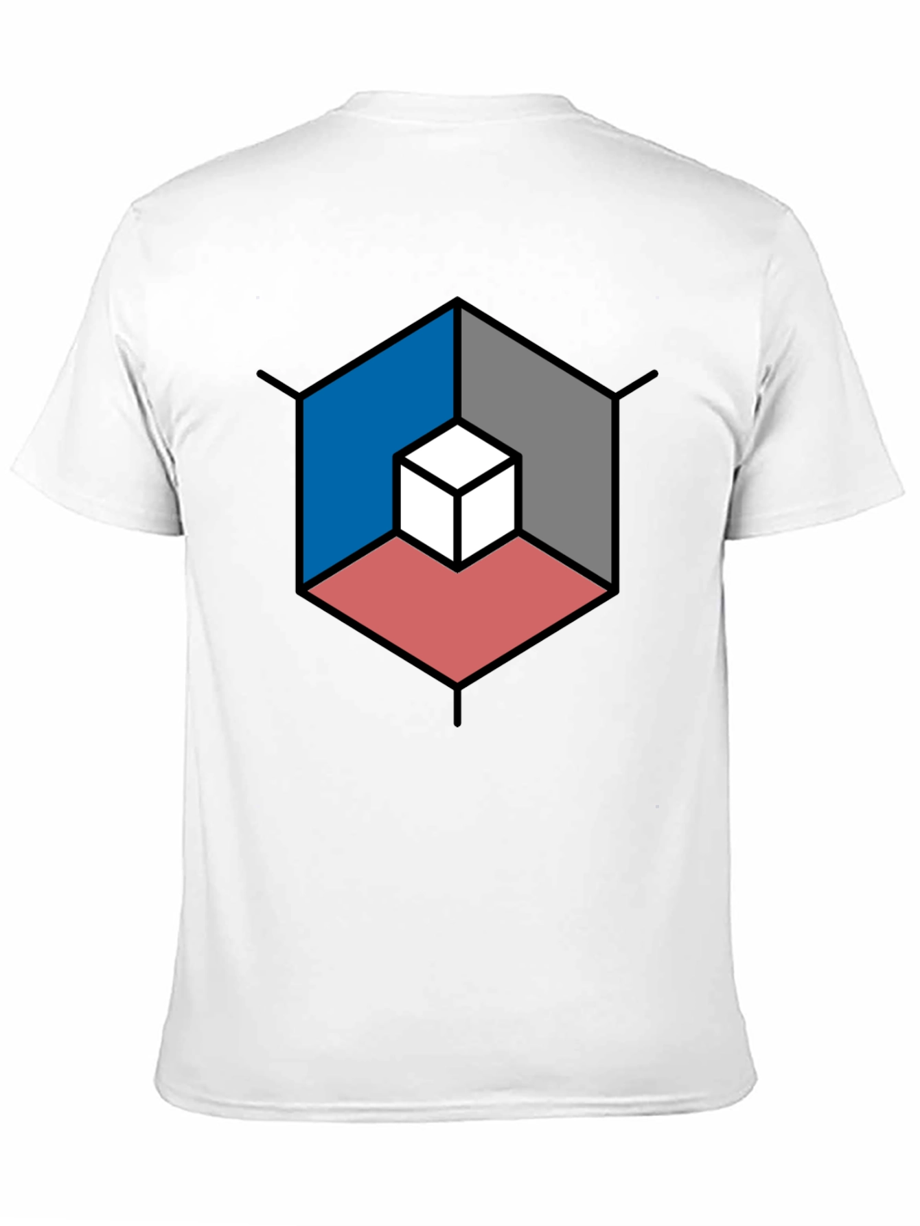 Geometric Cube Illusion Black T-Shirt