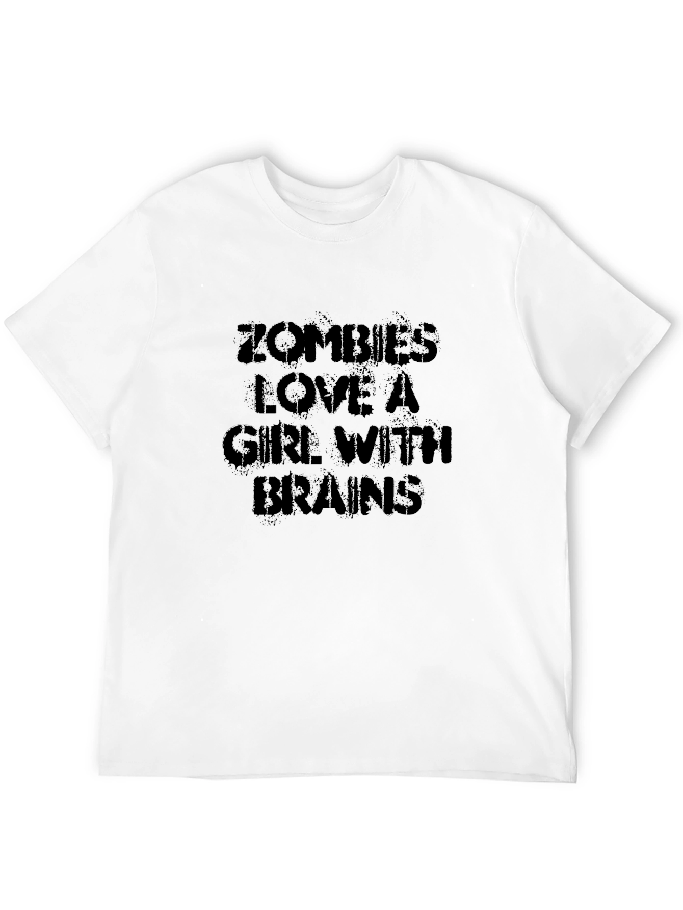 Zombies Love Brains Graphic T-Shirt - Black