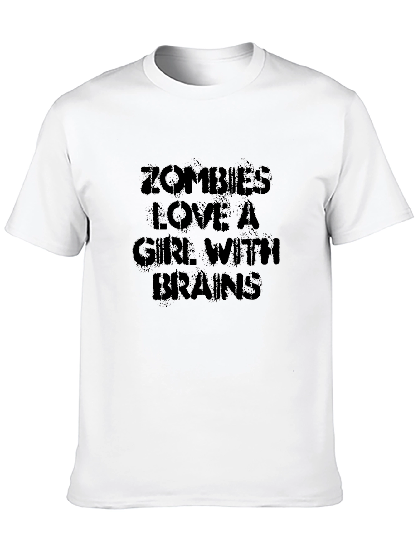 Zombies Love Brains Graphic T-Shirt - Black