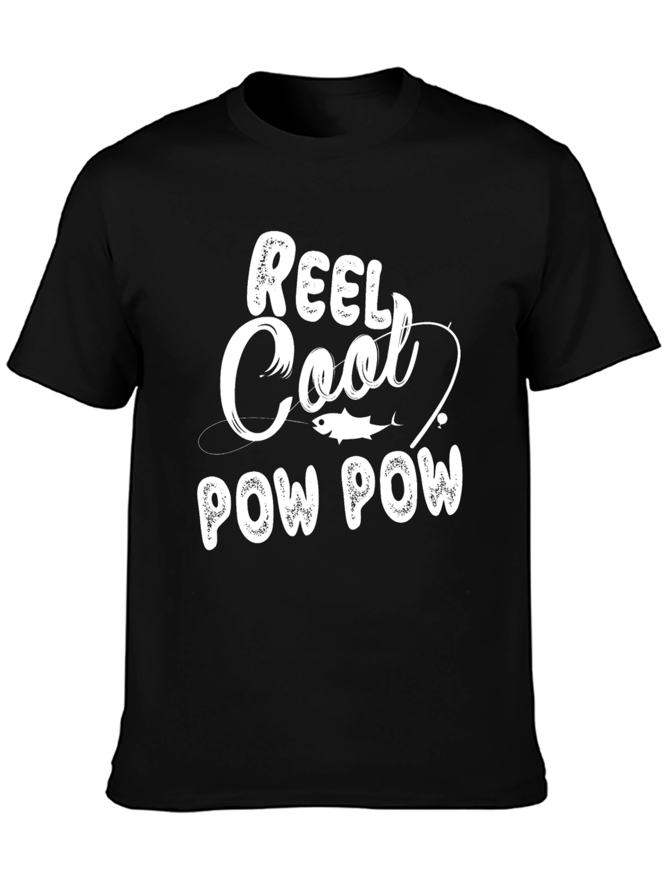 Reel Cool Pow Pow Black Graphic Tee