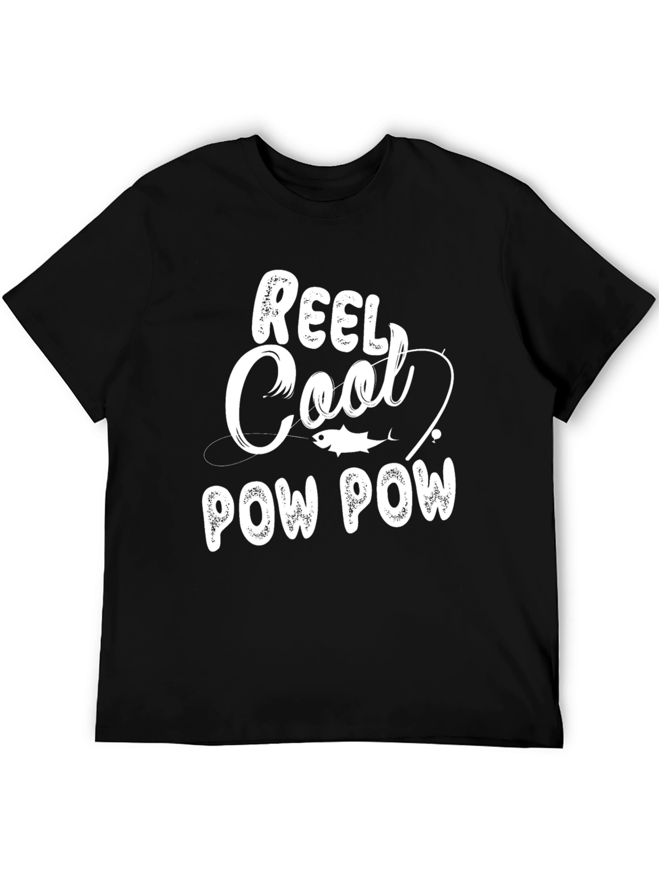 Reel Cool Pow Pow Black Graphic Tee