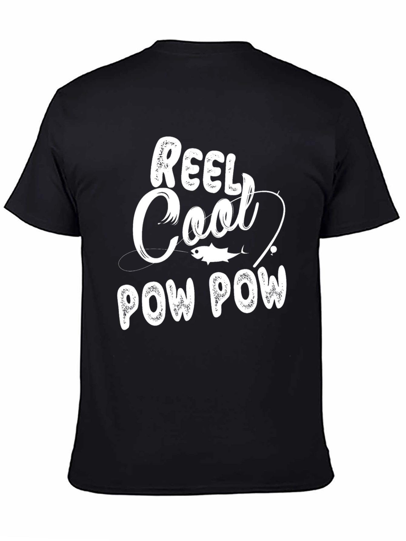 Reel Cool Pow Pow Black Graphic Tee