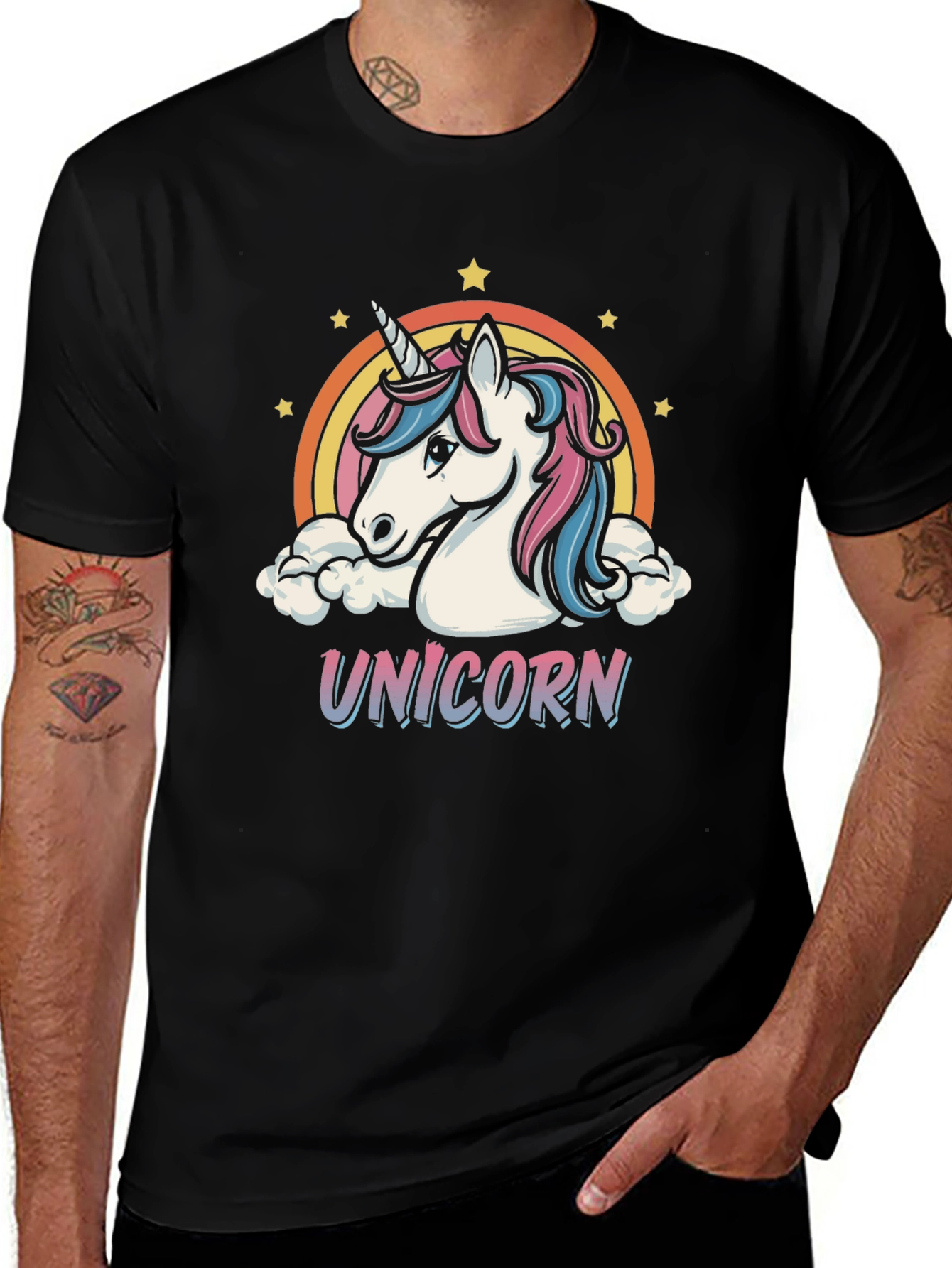Unicorn Graphic T-Shirt - Rainbow Design