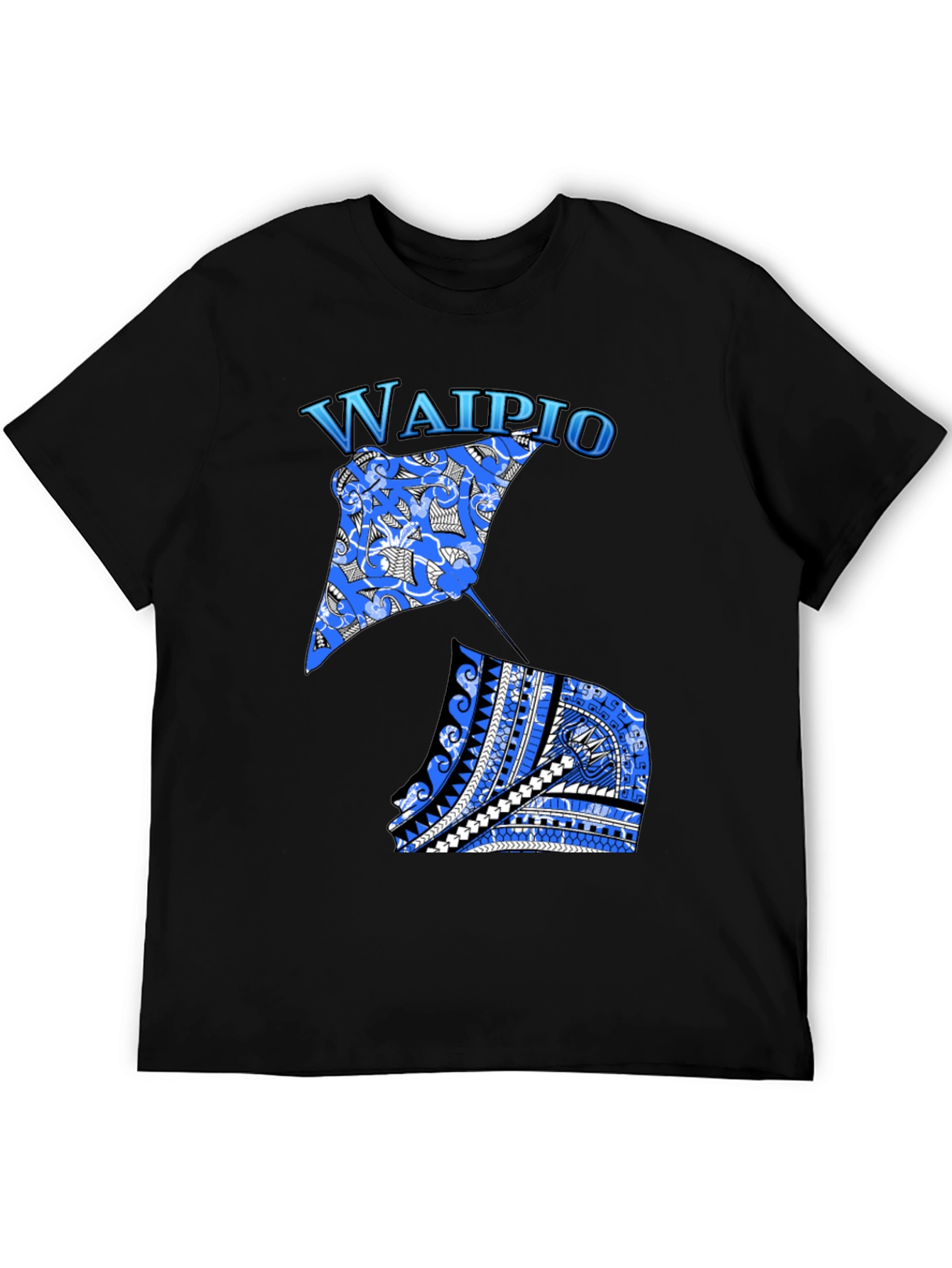 Waipio Stingray Graphic Black T-Shirt