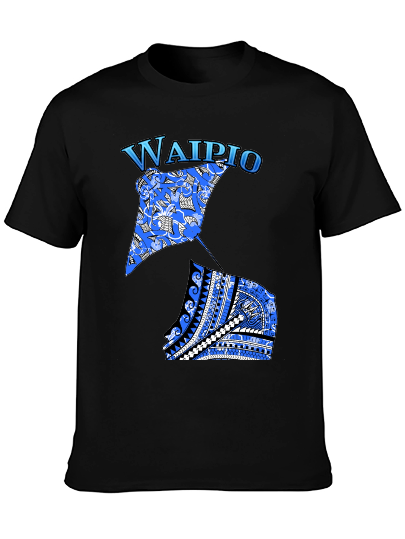Waipio Stingray Graphic Black T-Shirt