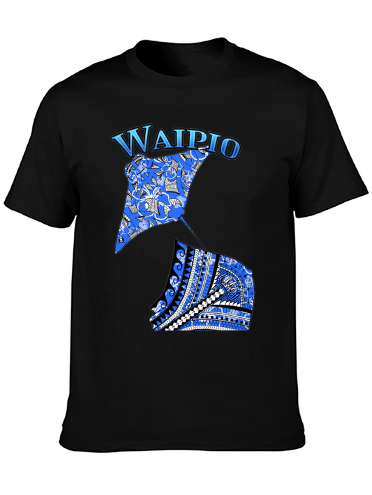 Waipio Stingray Graphic Black T-Shirt