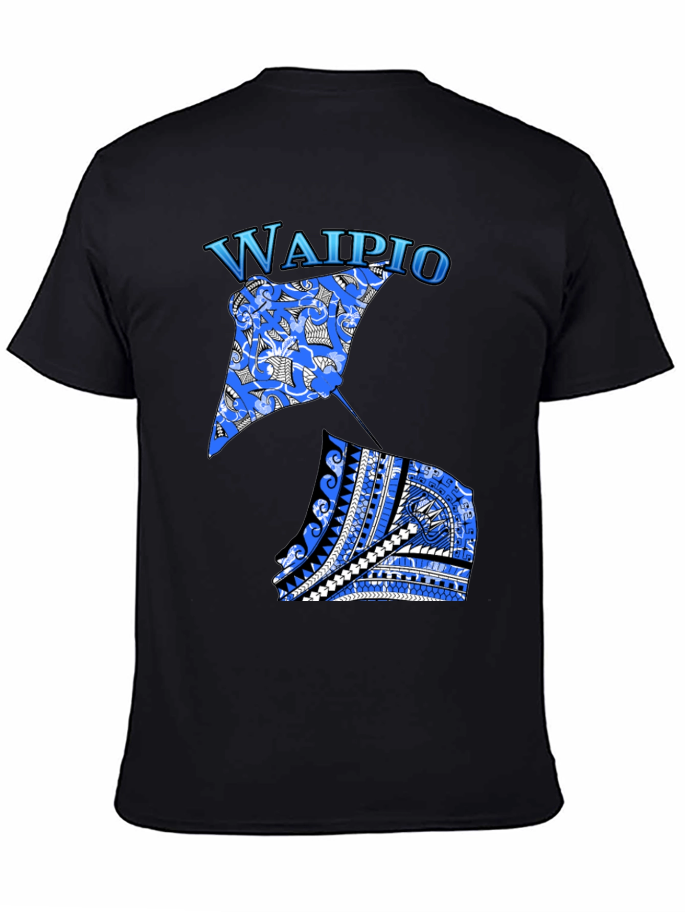 Waipio Stingray Graphic Black T-Shirt
