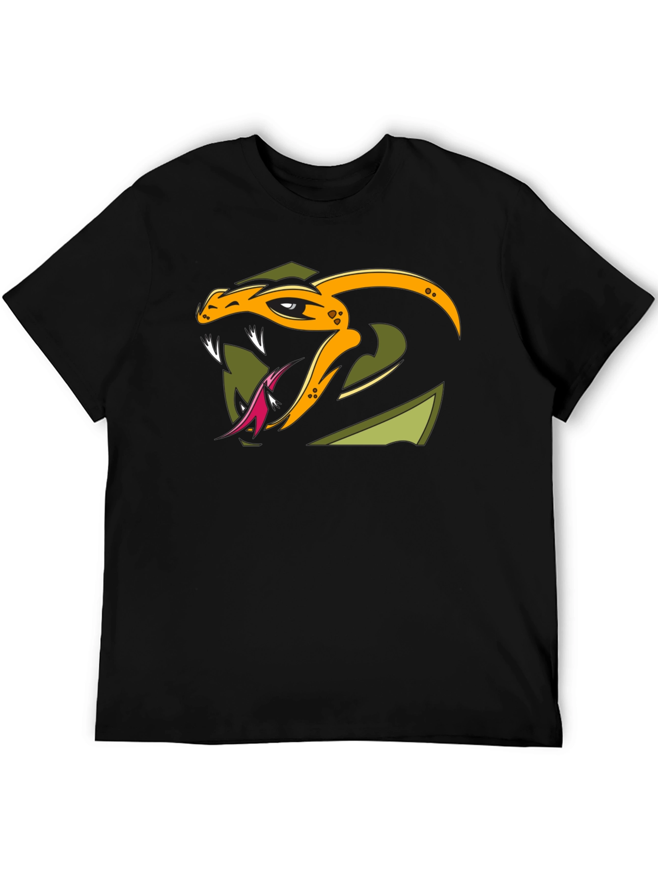 Snake Graphic Black T-Shirt - Mens Fashion