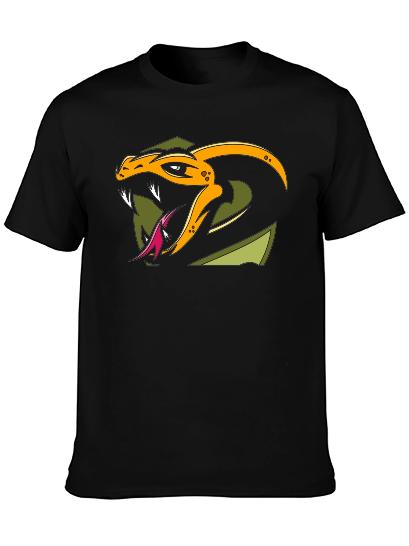 Snake Graphic Black T-Shirt - Mens Fashion