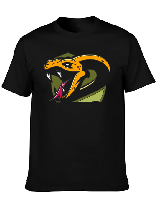 Snake Graphic Black T-Shirt - Mens Fashion