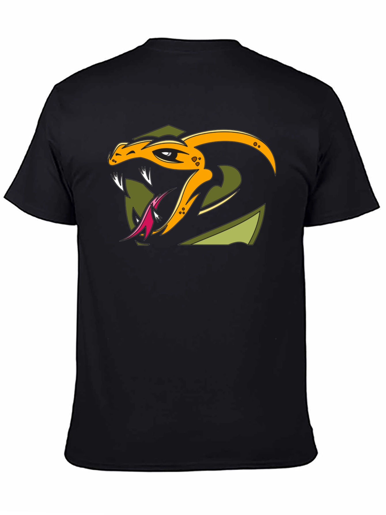 Snake Graphic Black T-Shirt - Mens Fashion