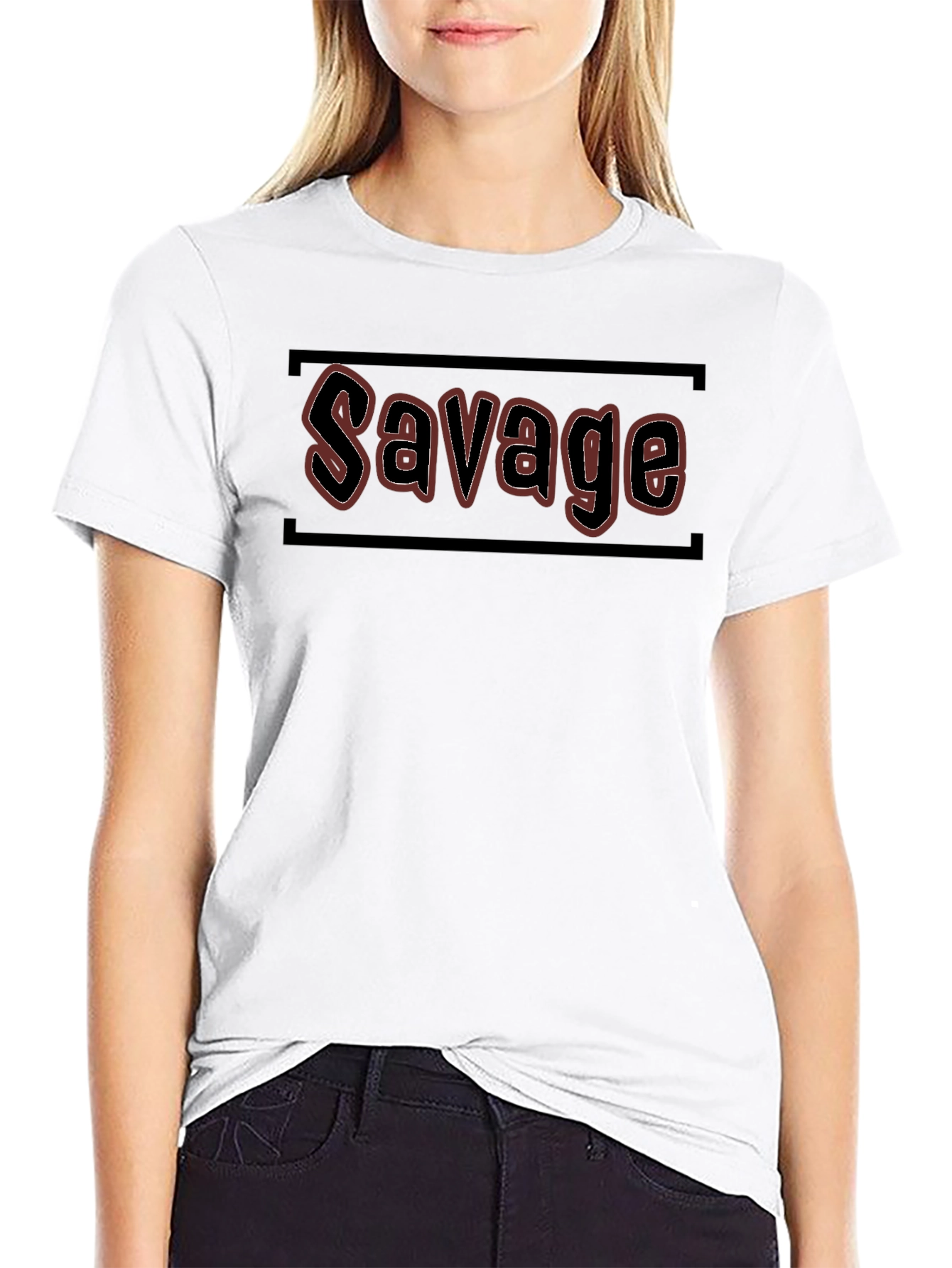 Savage Graphic Print Black T-Shirt for Men