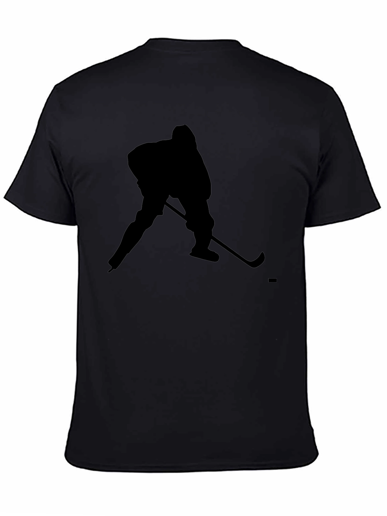 Hockey Player Silhouette Black T-Shirt