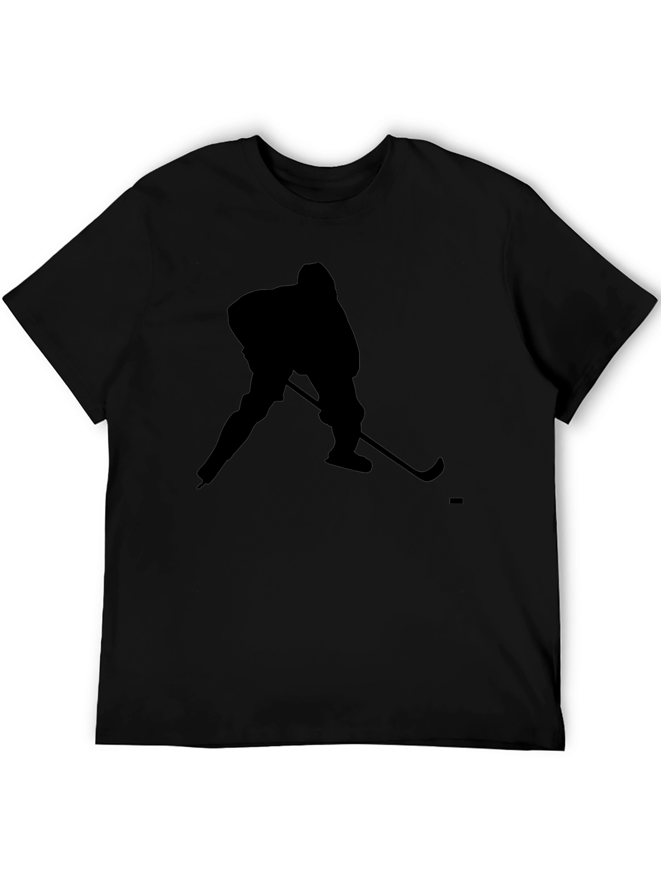 Hockey Player Silhouette Black T-Shirt