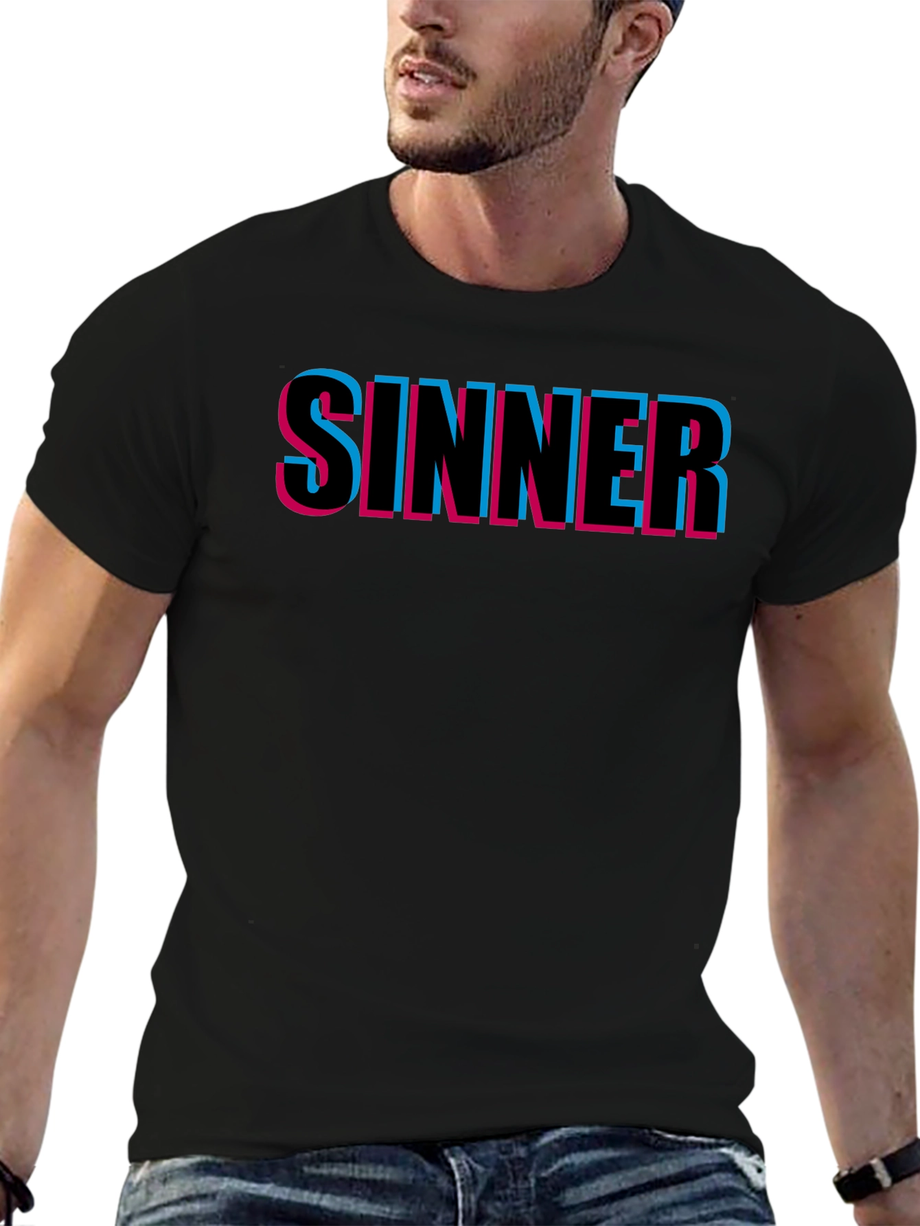 Sinner Graphic Tee - Stylish Black Cotton T-Shirt