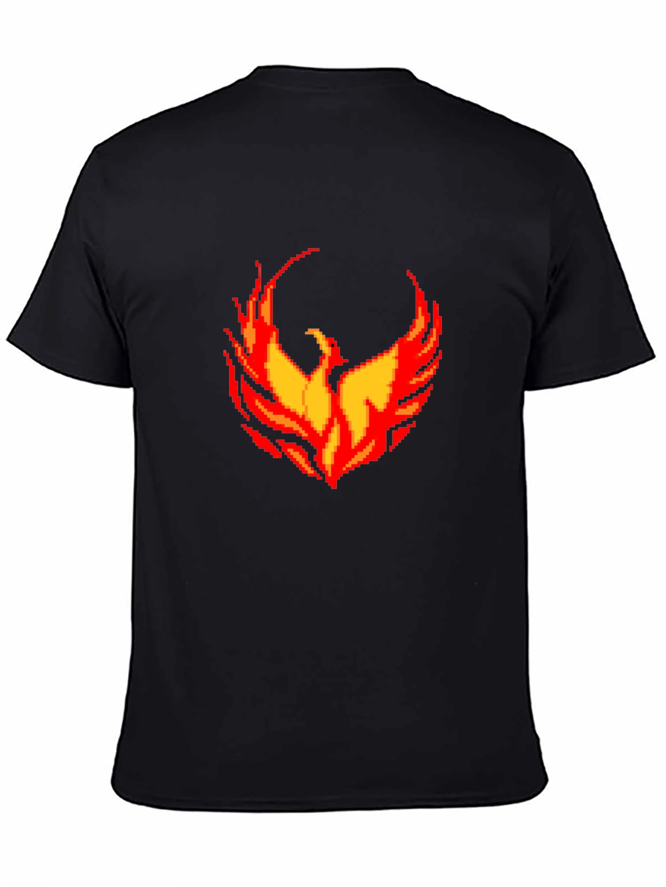 Pixel Phoenix Graphic Black T-Shirt