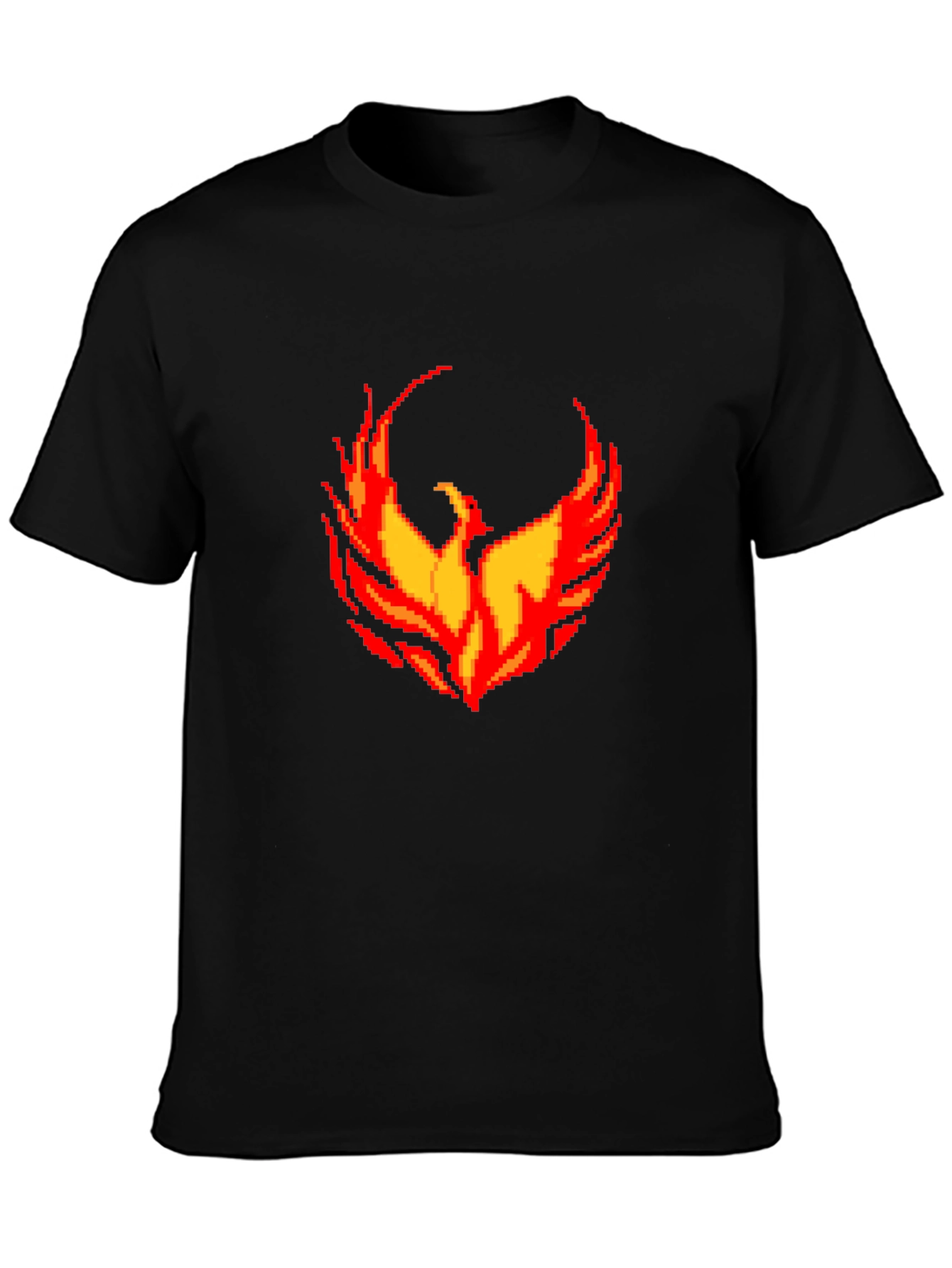 Pixel Phoenix Graphic Black T-Shirt