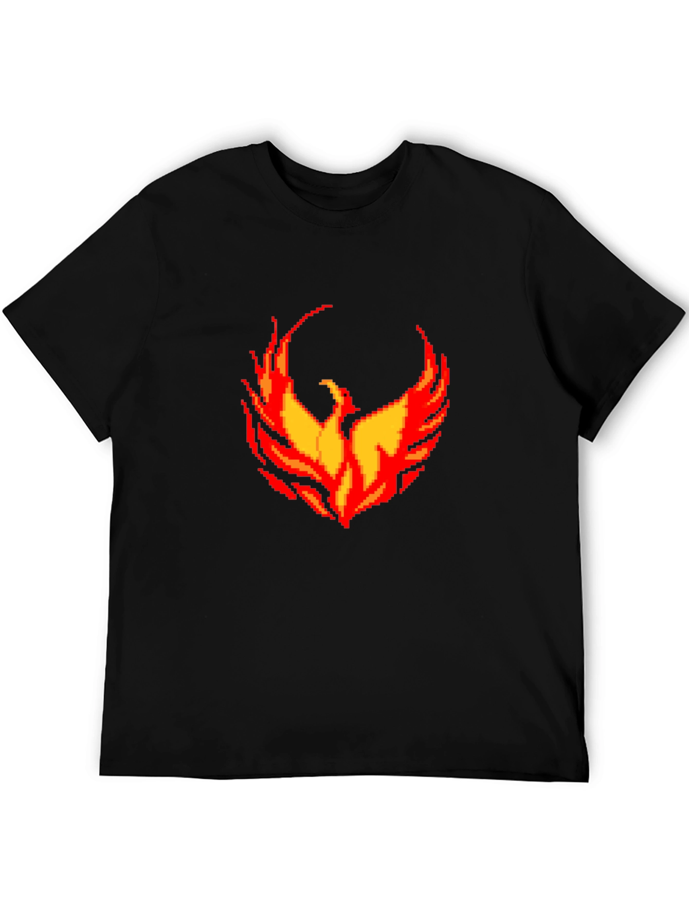 Pixel Phoenix Graphic Black T-Shirt